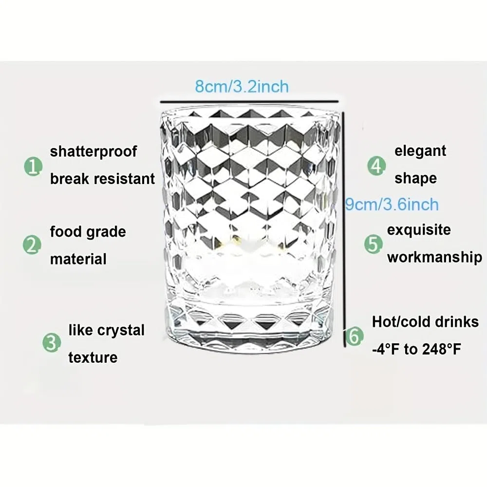Bicchieri per acqua in plastica Tritan infrangibili che sembrano vetro Lavabili in lavastoviglie Bicchieri per bevande in plastica per bambini senza BPA 250 ml Confezione da 6