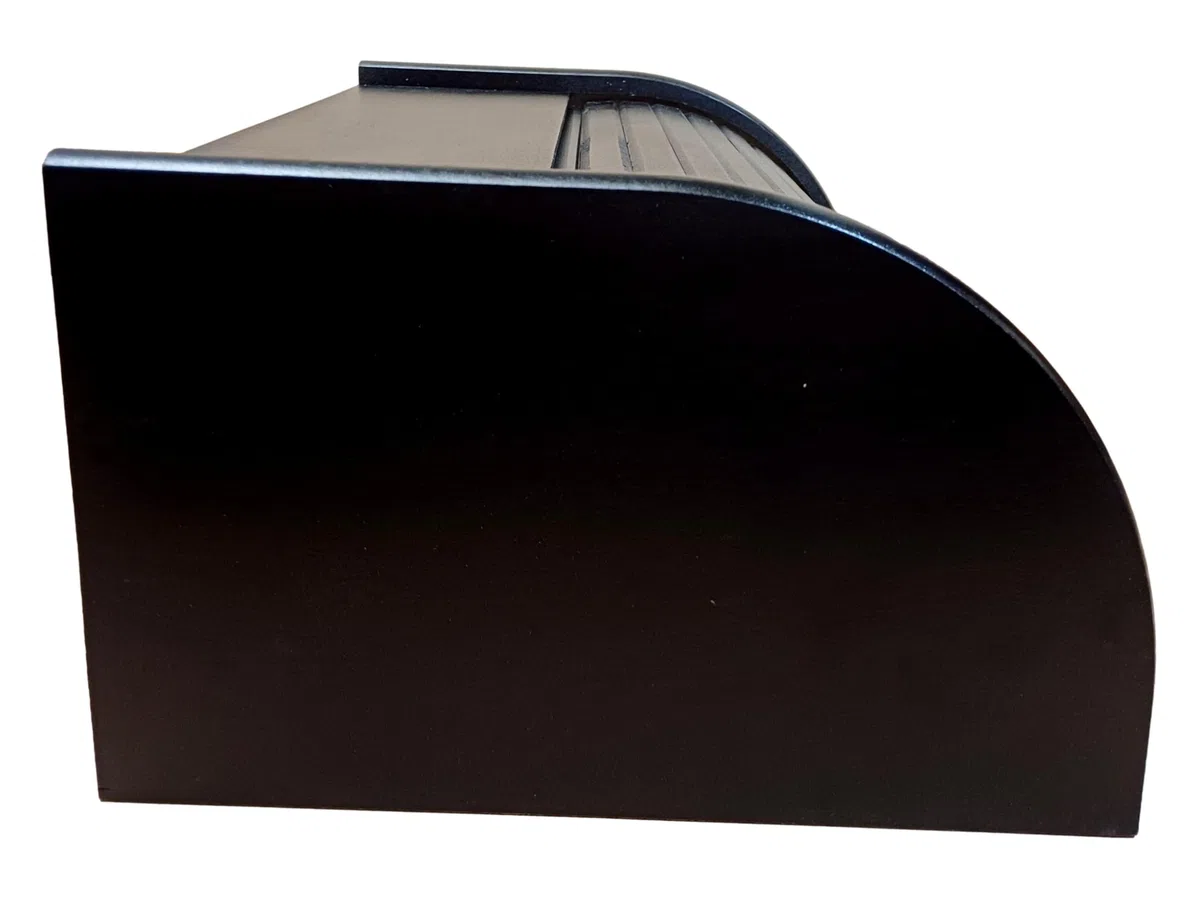 Contenitore per il pane in legno con chiusura a serranda per conservare il pane in cucina, Legno, Black, large