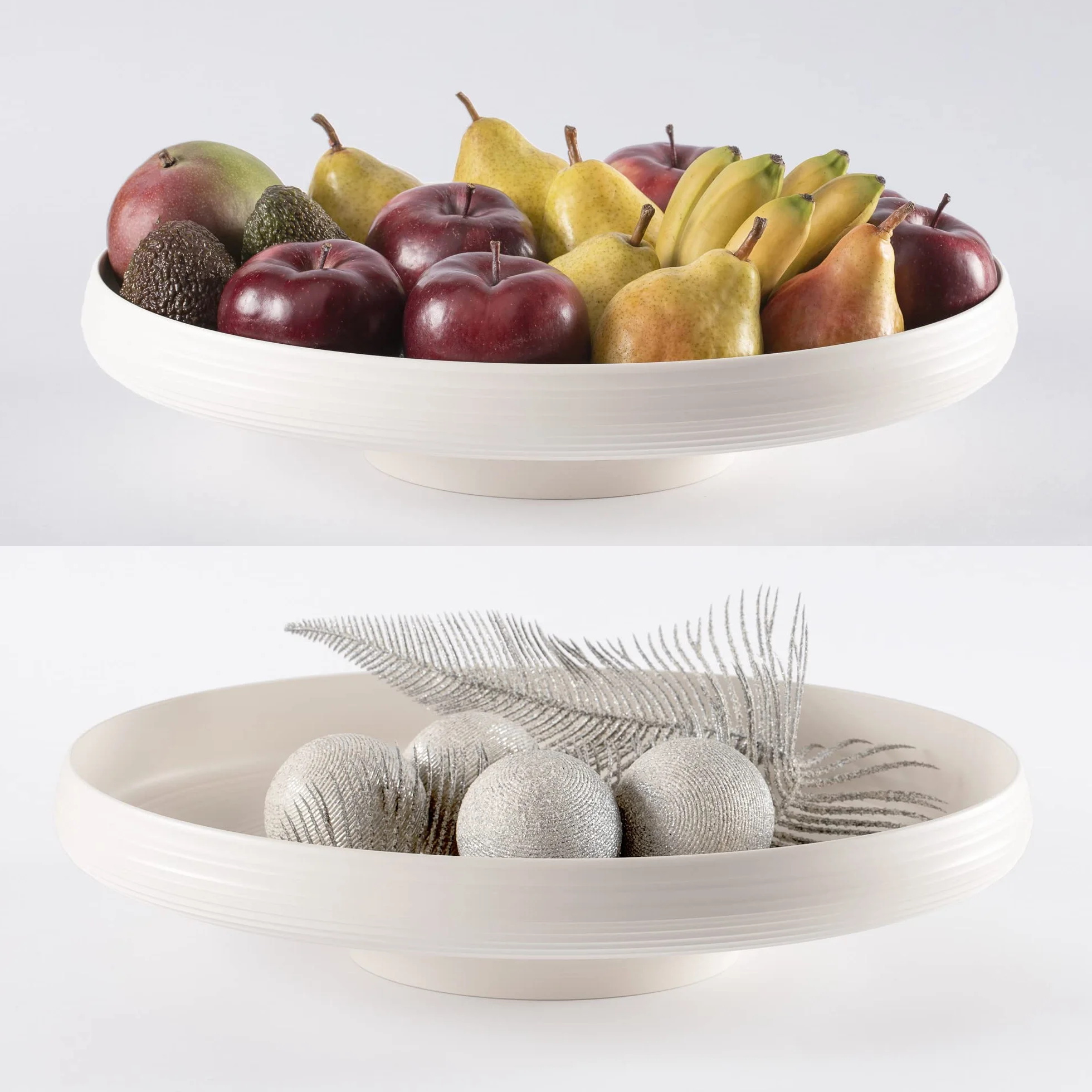 Guzzini - Tierra, ciotola/piatto frutta - 750ml, bianco latte, ovale 43 x 30x h8,9cm - 179700156, bianco