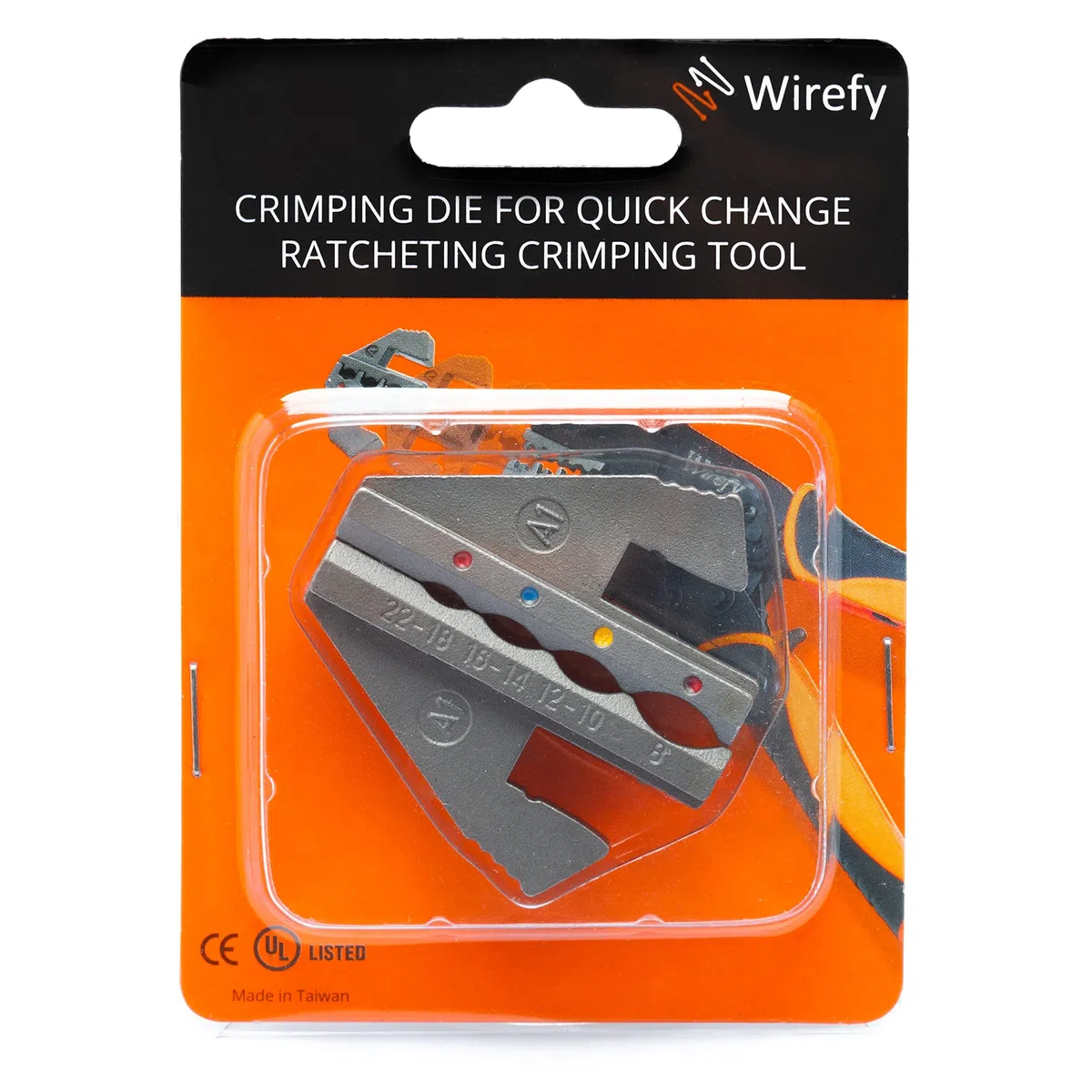 Wirefy Matrice Pinze Crimpatrici per Connettori Testa-Testa Termoretraibili - 0,3-8,3 mm²