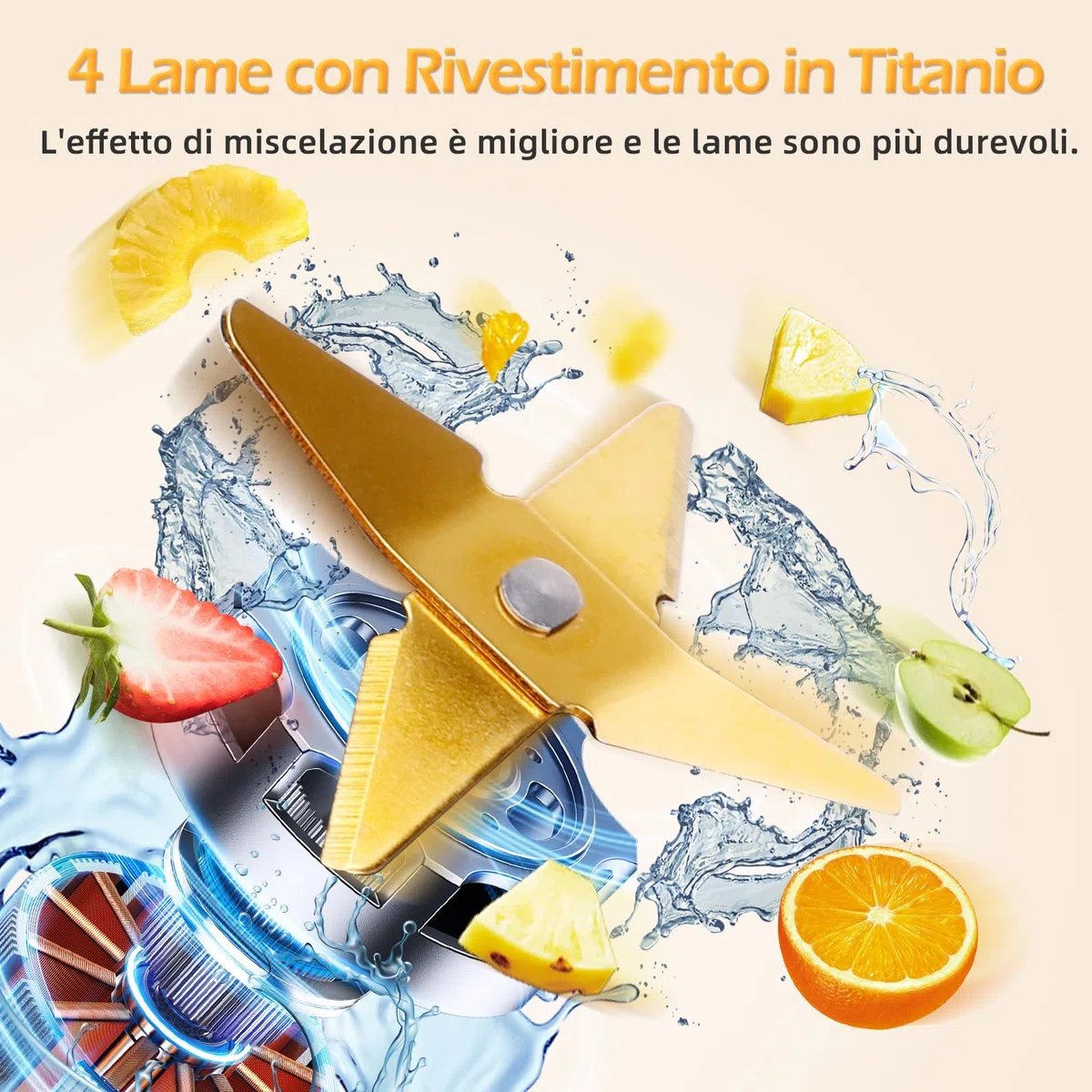 Aigostar Frullatore Elettrico, Frullatore da Tavolo con 1.5L Vaso in Vetro Termoresistente, 4 Lame con Rivestimento in Titanio, 800W, 2 Velocità e Funzione Pulse, per Frullati e Purea，Swift.