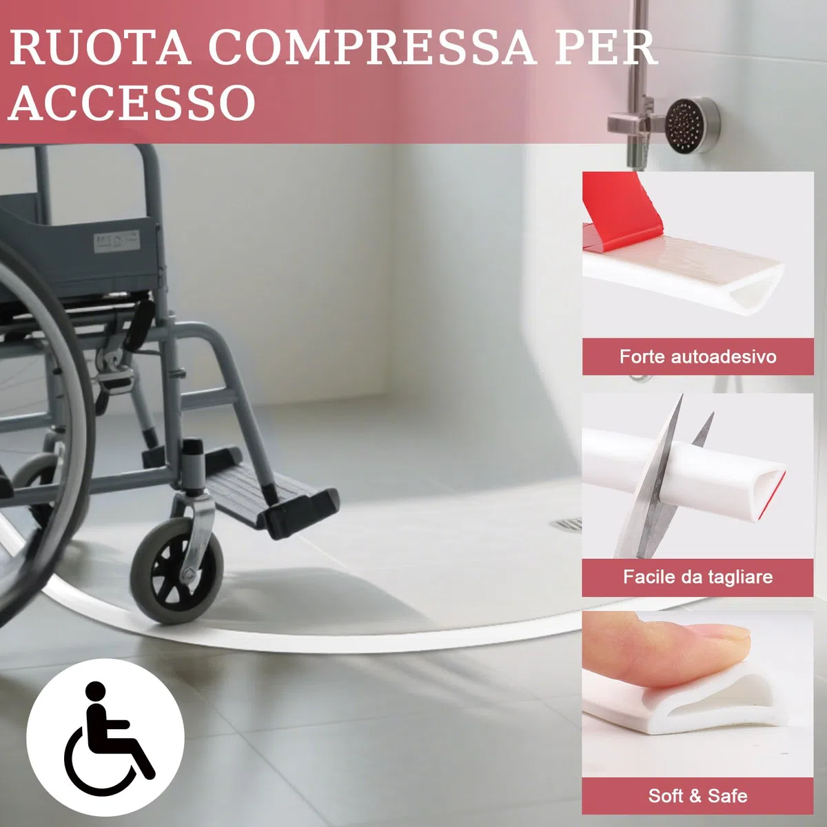 alophoty 350cm Barriera Doccia Ferma Acqua - Bordo per Piatto Doccia, Barriera Antiacqua per Doccia, Silicone Flessibile e Durevole, Aderenza Potente, Facile da Installare, Bianco