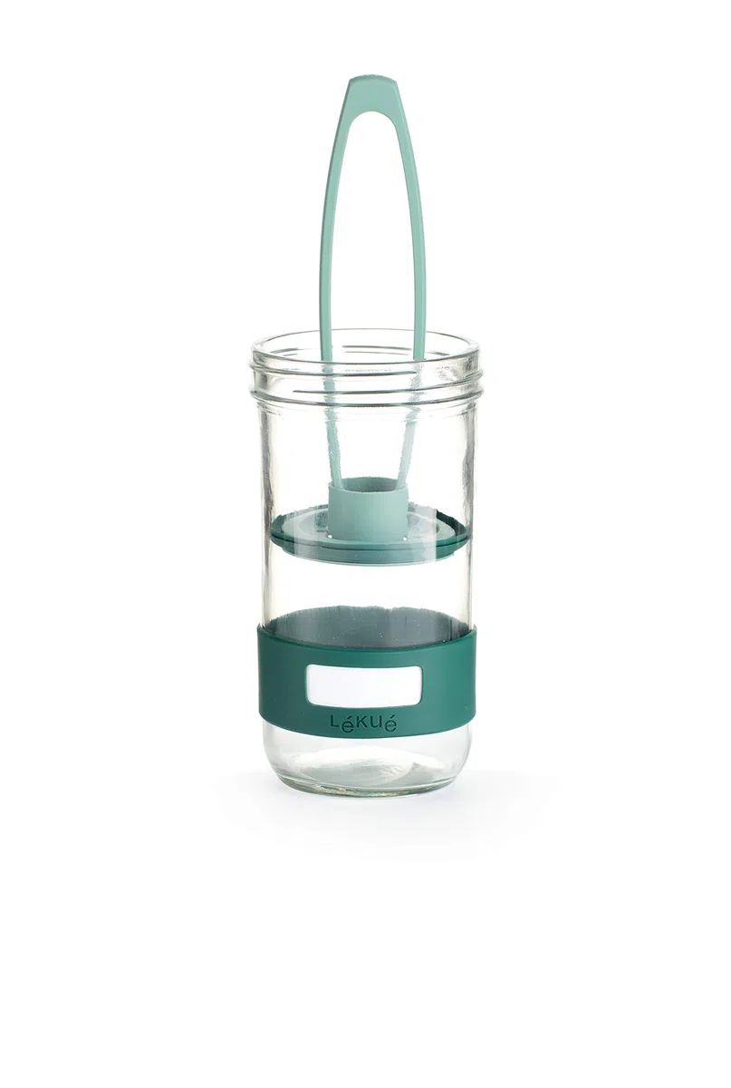 Lékué Kit di attrezzi per la preparazione di sottaceti fatti in casa con contenitore, Verde, Singolo, 700 ml