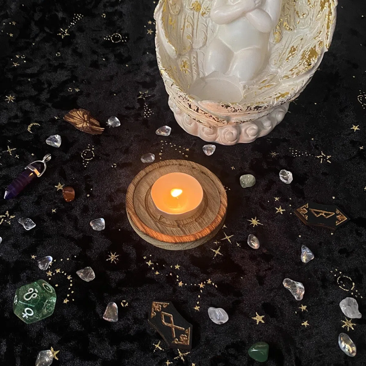 Vassoio Per Gioielli Con D'altare - Vassoio In Legno Con Pentagramma | Vassoio Per Candele Pentacolo Da Altare | Vassoio Da Altare Della Strega Forniture Per Altare Per La Casa, Vassoio In Legn