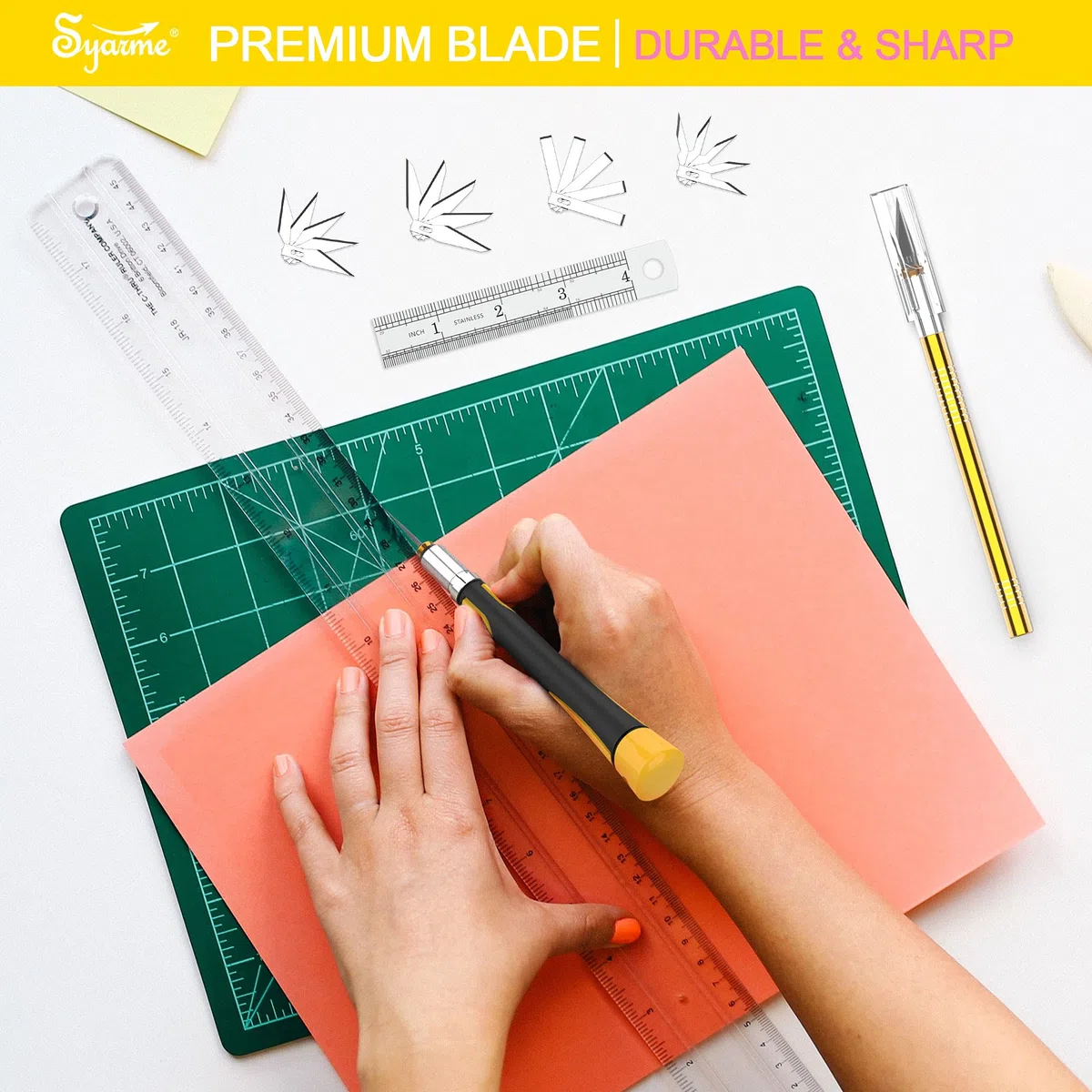 Cutter di Precisione-AdattoPer Arte,Hobby, Album e Sculture,Ecc., Contiene 2 Taglierino,20 Lama,Scatola di Immagazzinaggio EVA,Righello,Pietra Per Affilare,Panno di Velluto di Cervo