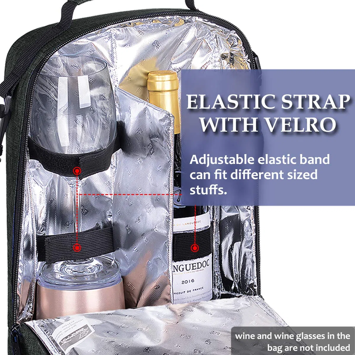 Kato Tirrinia - Borsa termica termica per 2 bottiglie di vino, per ristoranti BYOB, degustazione di vino, viaggi, parco, spiaggia, ottimo regalo per gli amanti del vino
