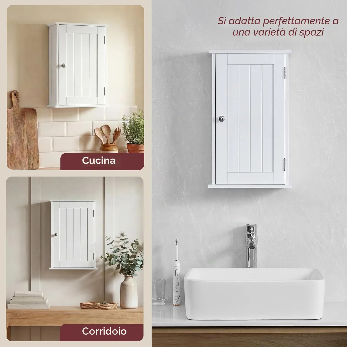 Bath Vida Priano - Armadietto pensile con porta, bagno, bagno