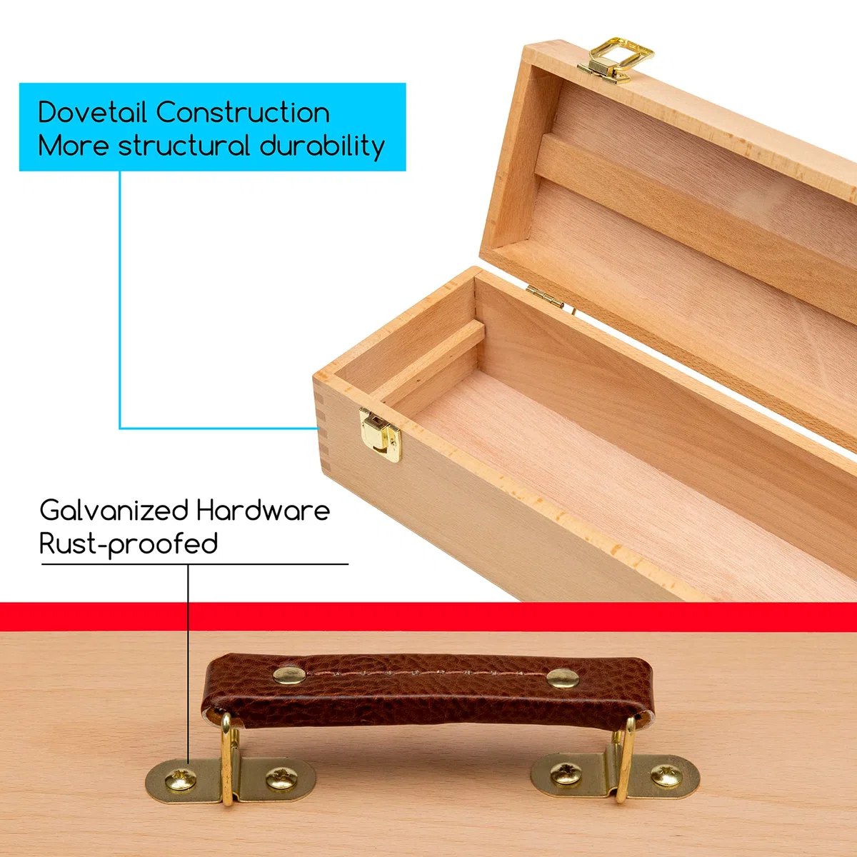 MEEDEN Scatola portaoggetti per forniture artistiche medie, in legno di faggio massiccio, pastello, e altre forniture artistiche 30 cm di larghezzax12.7 cm di profonditàx12.7 cm di altezza