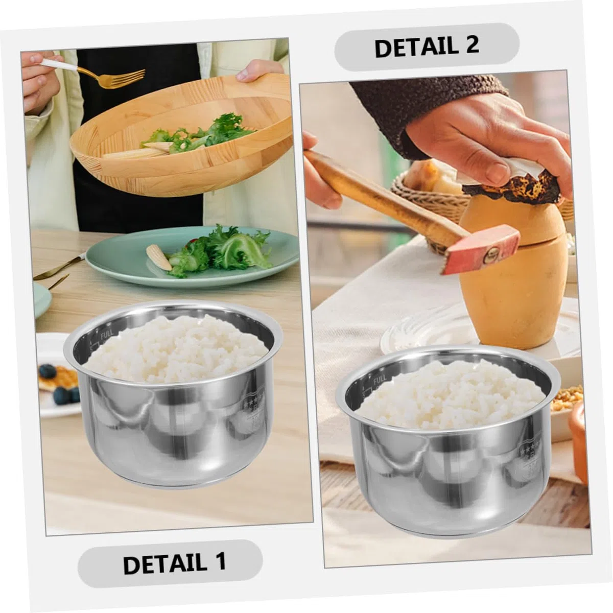jojofuny Pentola Interna per Cuociriso Elettrico in Acciaio Inossidabile 4l Scala, Design Multifunzione, Ricambio per Cucina Efficiente e Resistente