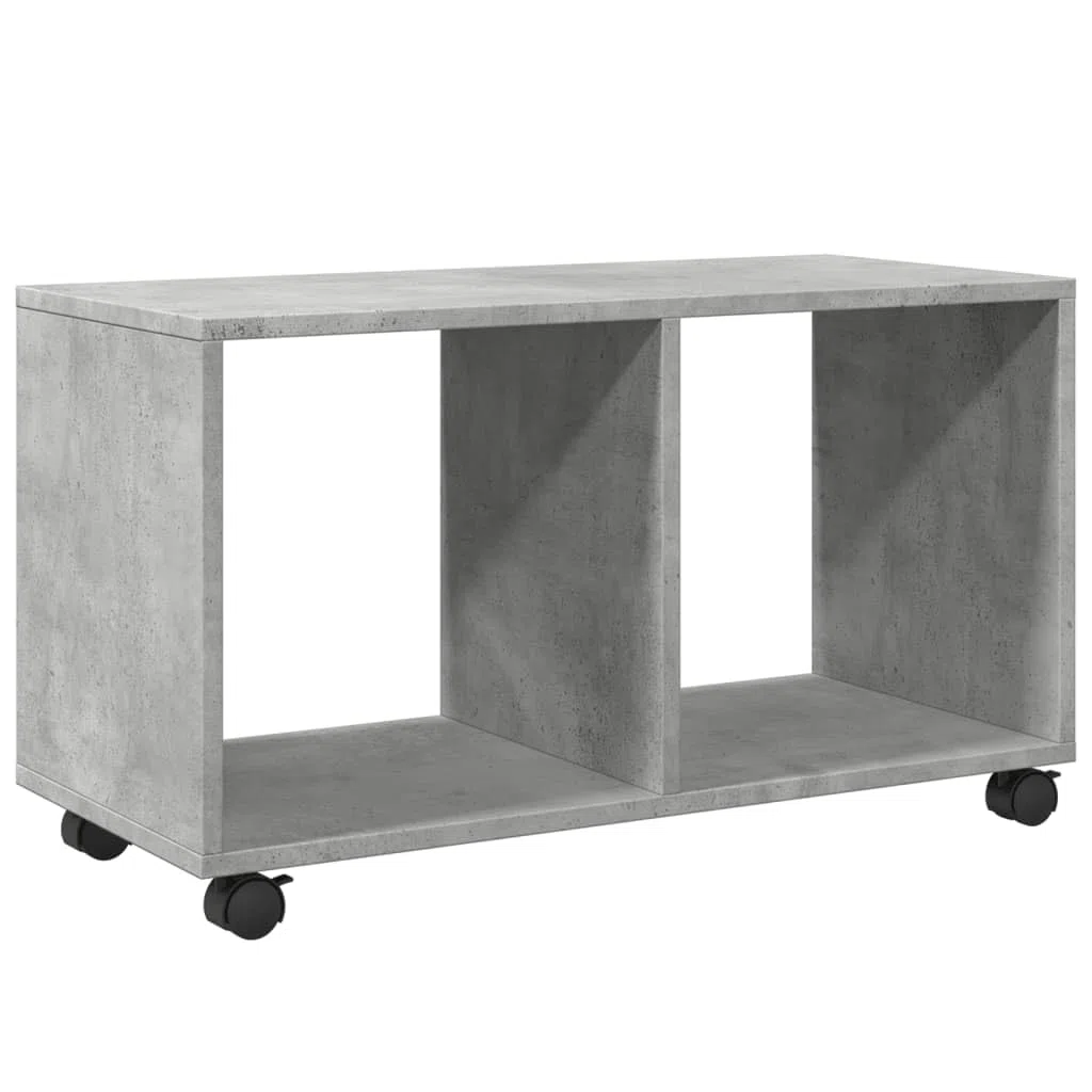 vidaXL Mobiletto con Ruote Grigio Cemento 72x33x42,5 cm in Truciolato, armadietto a rotelle, Mobile con Ruote, mobiletto con Ruote