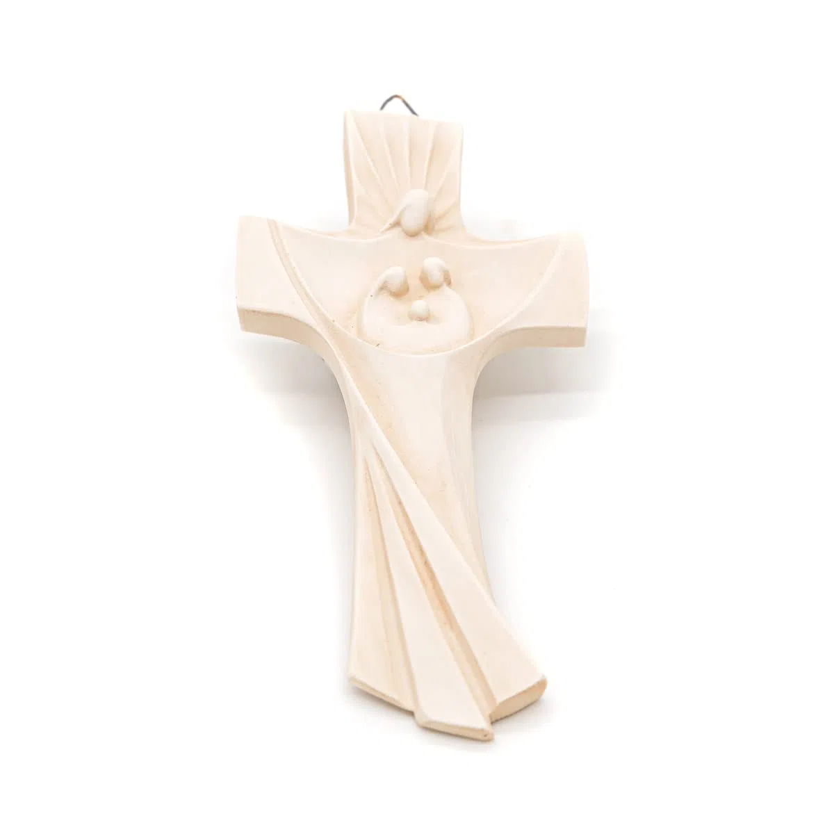 HOLY FAMILY Crocifisso Croce resina e polvere di marmo Gesù Sacra Famiglia da parete 30 cm/In chiave moderna | Unico nel suo genere | Prodotto Artigianale Made in Italy