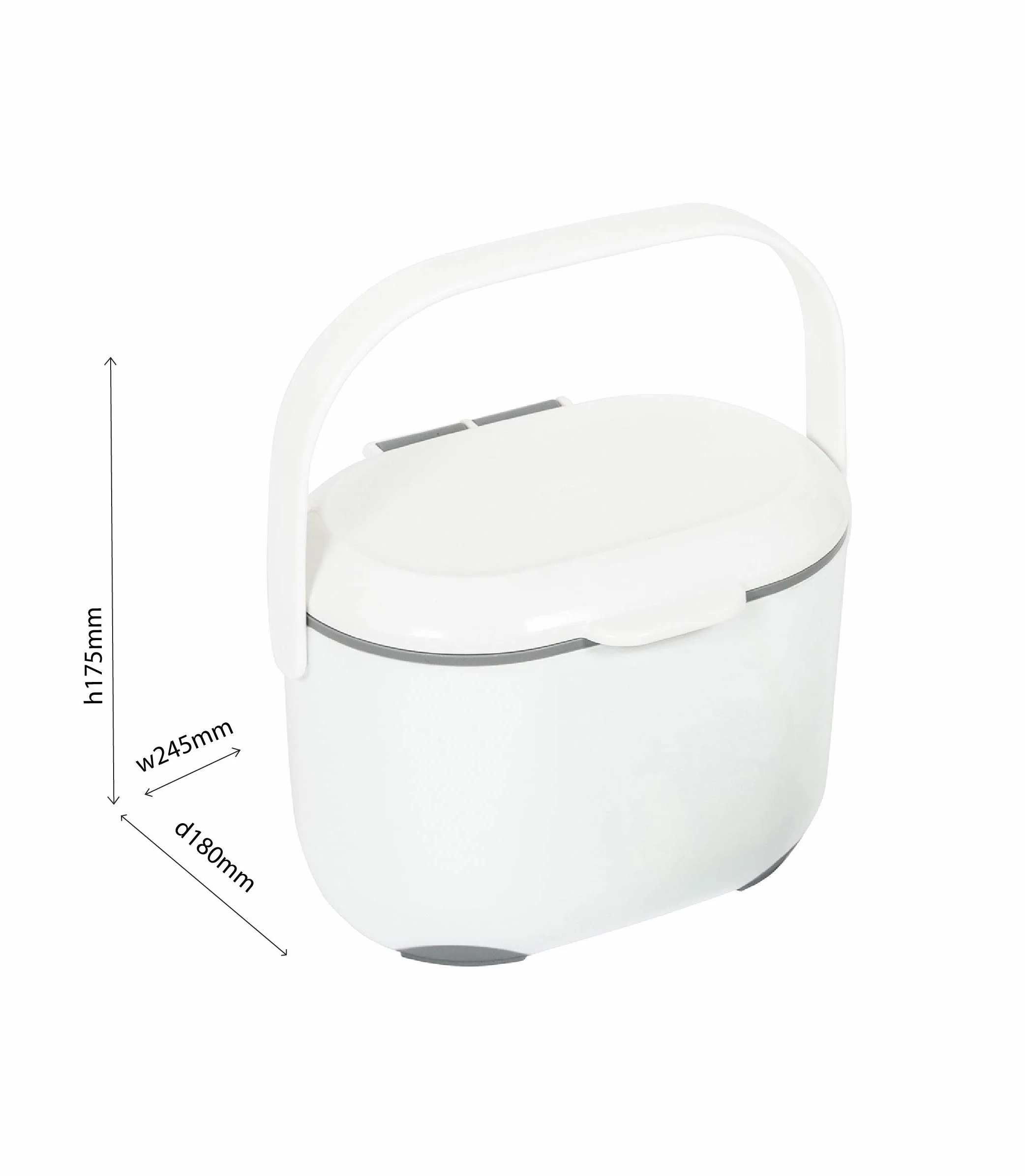 Addis - Contenitore da Cucina per Compost, 2,5 l, Colore: Bianco/Grigio