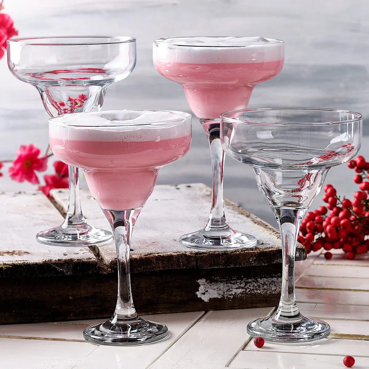 Crystalia Set di 4 bicchieri da margarita di alta qualità, 300 ml, 100% senza piombo, bicchieri da cocktail per margarita, bicchieri da cocktail per bevande surgelate