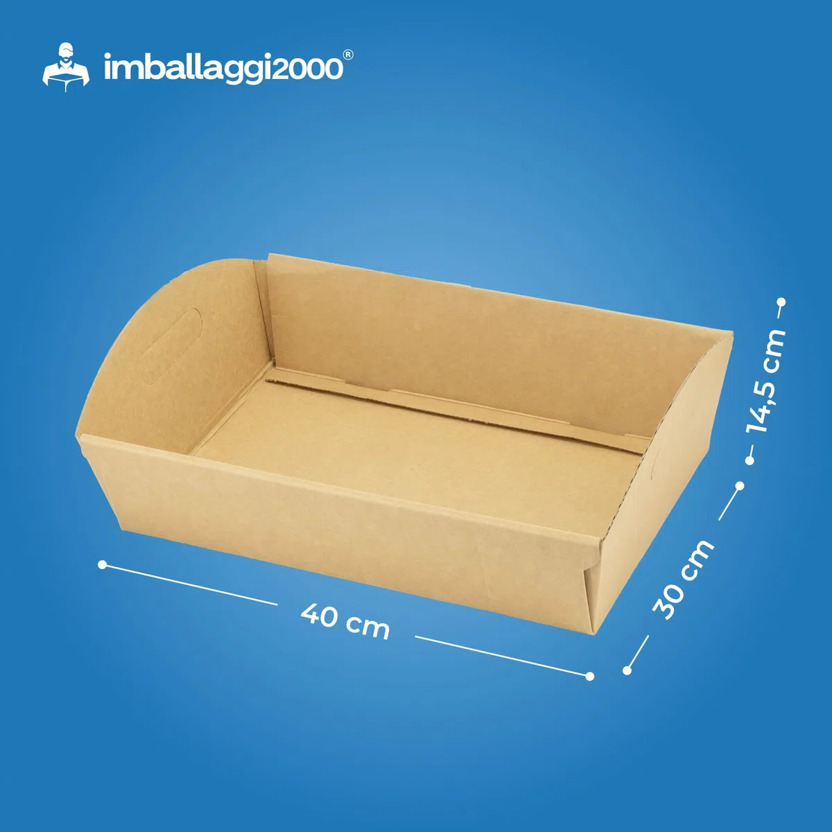 IMBALLAGGI 2000-10 Cesti Natalizi Vuoti con Manici 40x30x14,5cm, Cestini Scatole Cartone Mono Onda Liscio Avana Ideali come Cesto Natalizio Gastronomico, Ceste Alimentari Portaoggetti e Pacchi Regalo