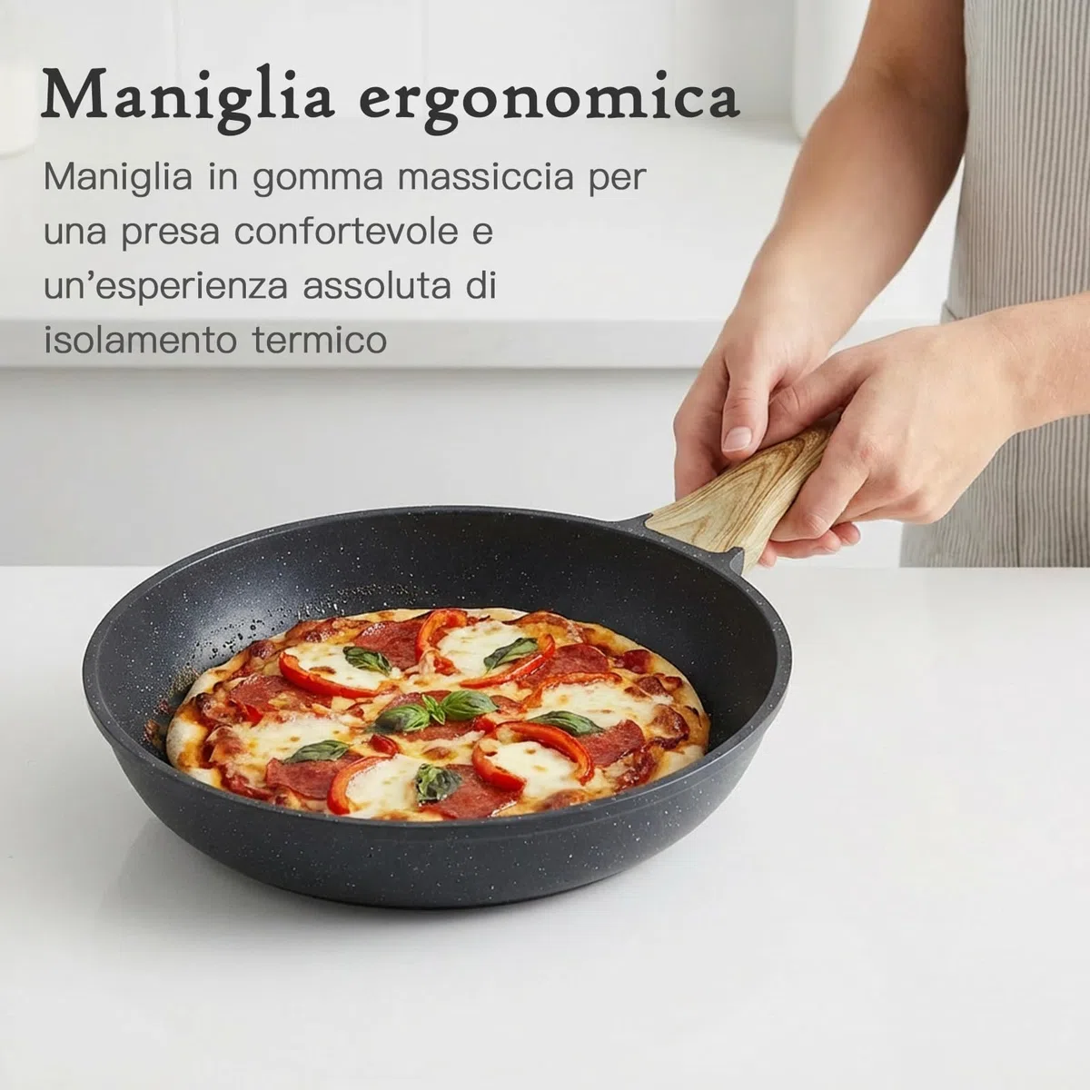 GiPP Padella Antiaderente in Ceramica – Padella Sana e Atossica, Adatta a Induzione, senza PFOA, Lavabile in Lavastoviglie, 26 cm