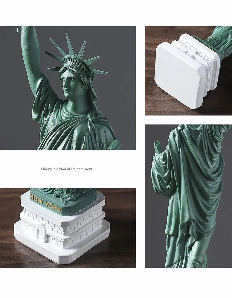 Statua della Libertà Metallica Statuetta per Souvenir 26cm, Statua della Libertà Decorativa Fatta a Mano Figura di New York Americana Per Souvenir Decorazione Domestica Regali in Resin