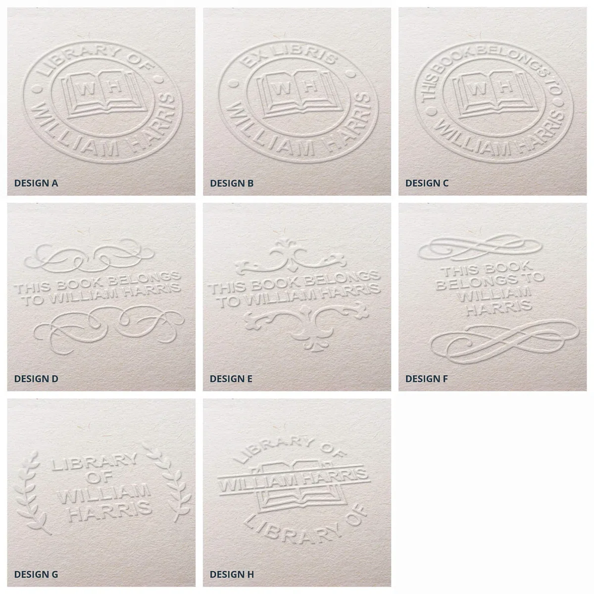 Libretto per Libri Portatile Ex Libris Embosser Nero e Oro. Personalizzato con Il Tuo Design.