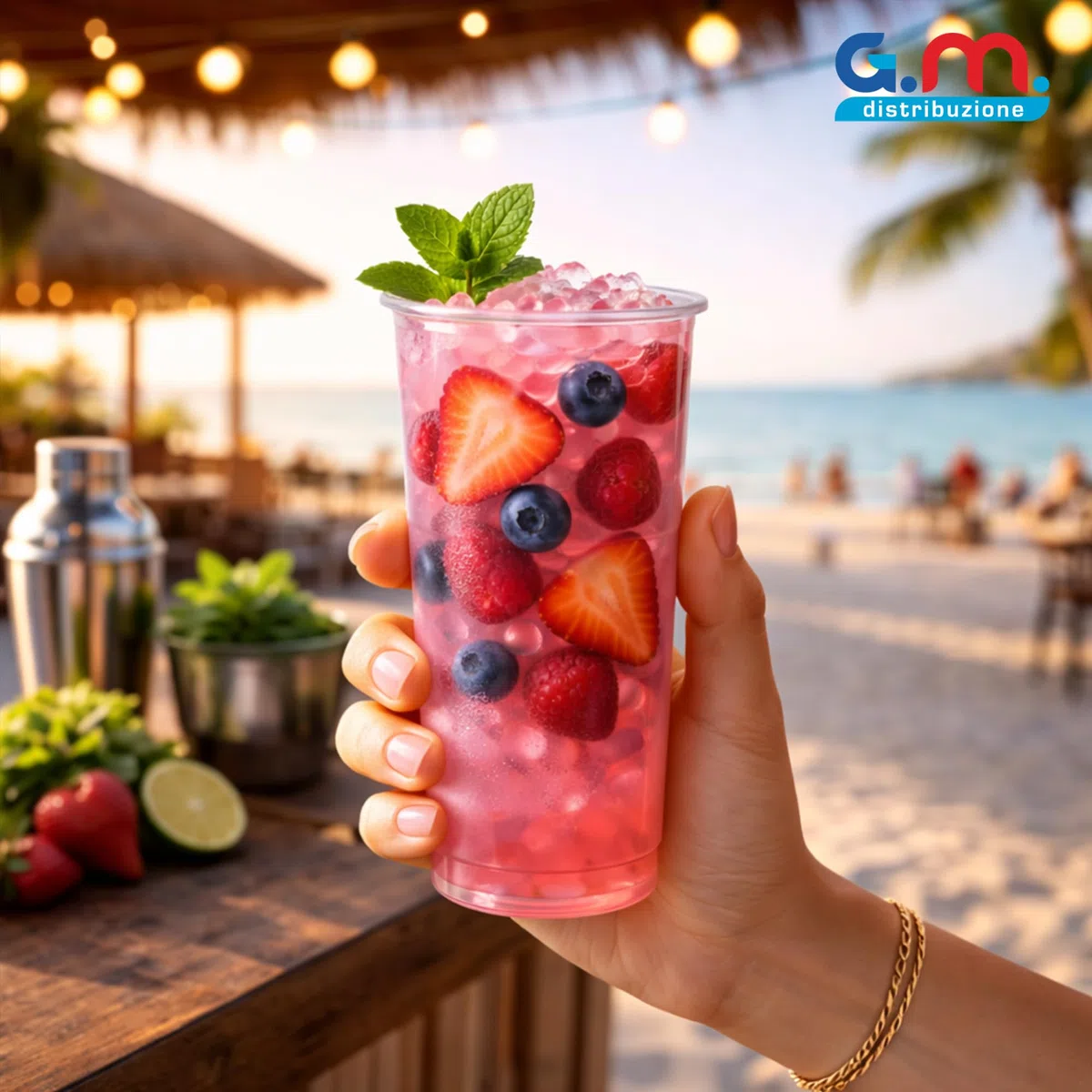G.M. DISTRIBUZIONE 300 Bicchieri da Cocktail Monouso in Plastica Trasparente da 355ml, Tumbler Usa e Getta di Alta Qualità x Bevande fredde, Riciclabili, Discoteche, Gin tonic, Mojito
