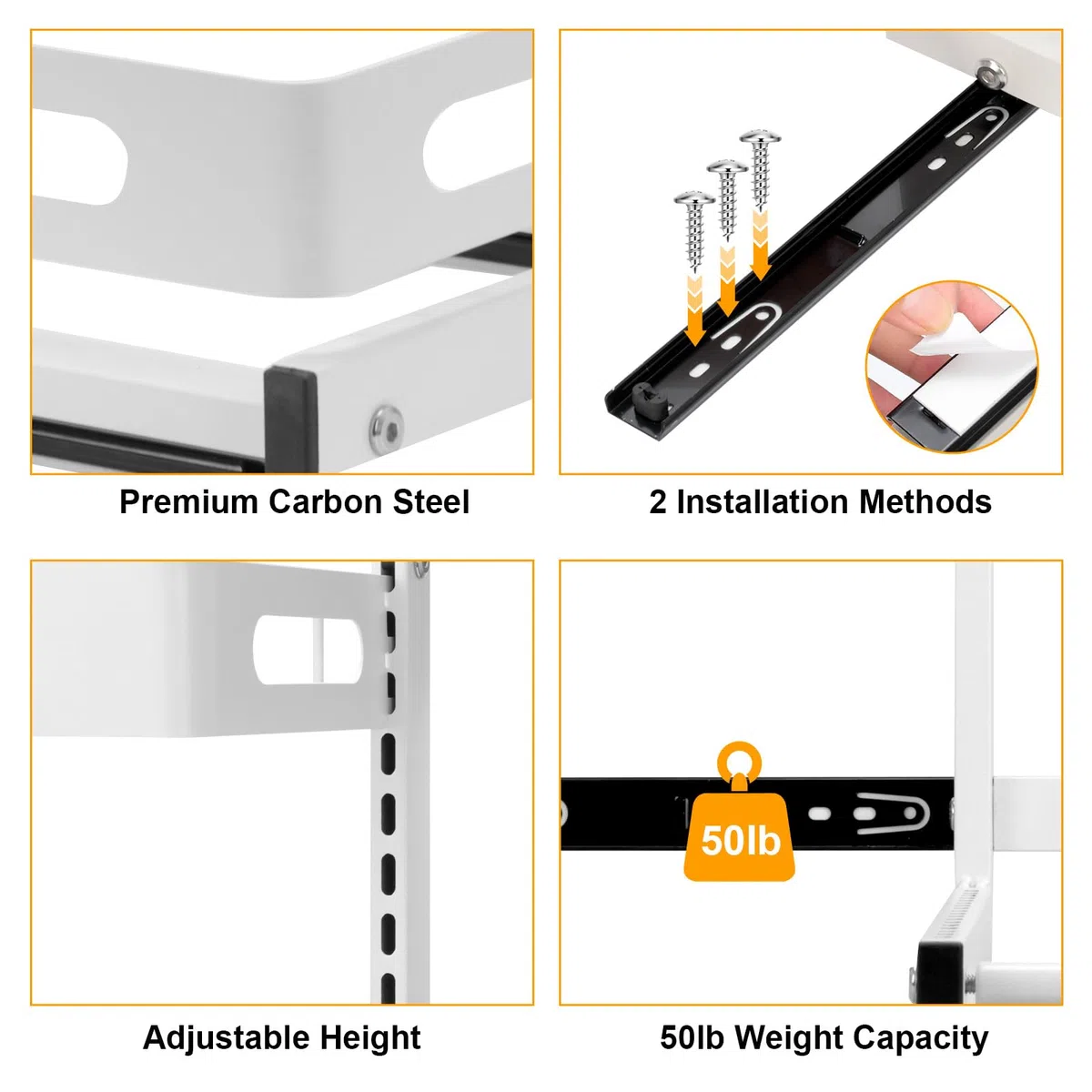 VINATO Organizer Sottolavello Cucina, 2 Livelli Metallo Organizzatore Cassetti Cucina, Regolabile in Altezza Scaffale Organizzatore Sotto Lavello, Organizer Detersivi per Bagno, Spezie, Bianco