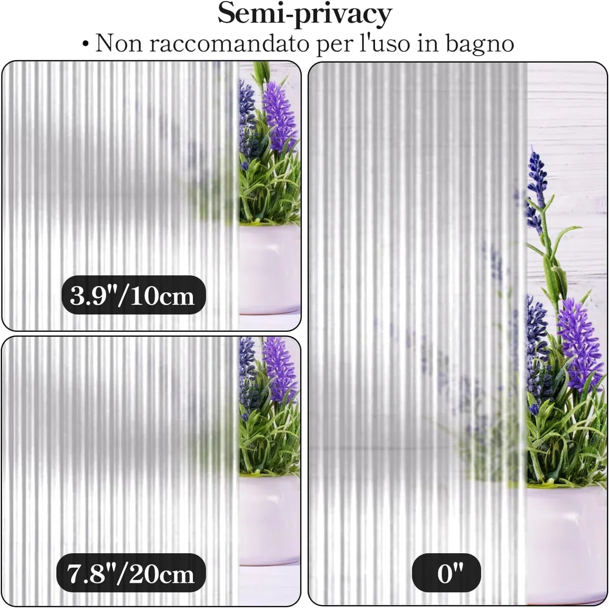 Qualsen Pellicola per Vetri Finestre 75x200cm, Motivo a Canne Pellicola Privacy Finestre Decorativa Anti-UV Elettrostatica Opaca Vetro Finestra per Casa Ufficio, Bianco