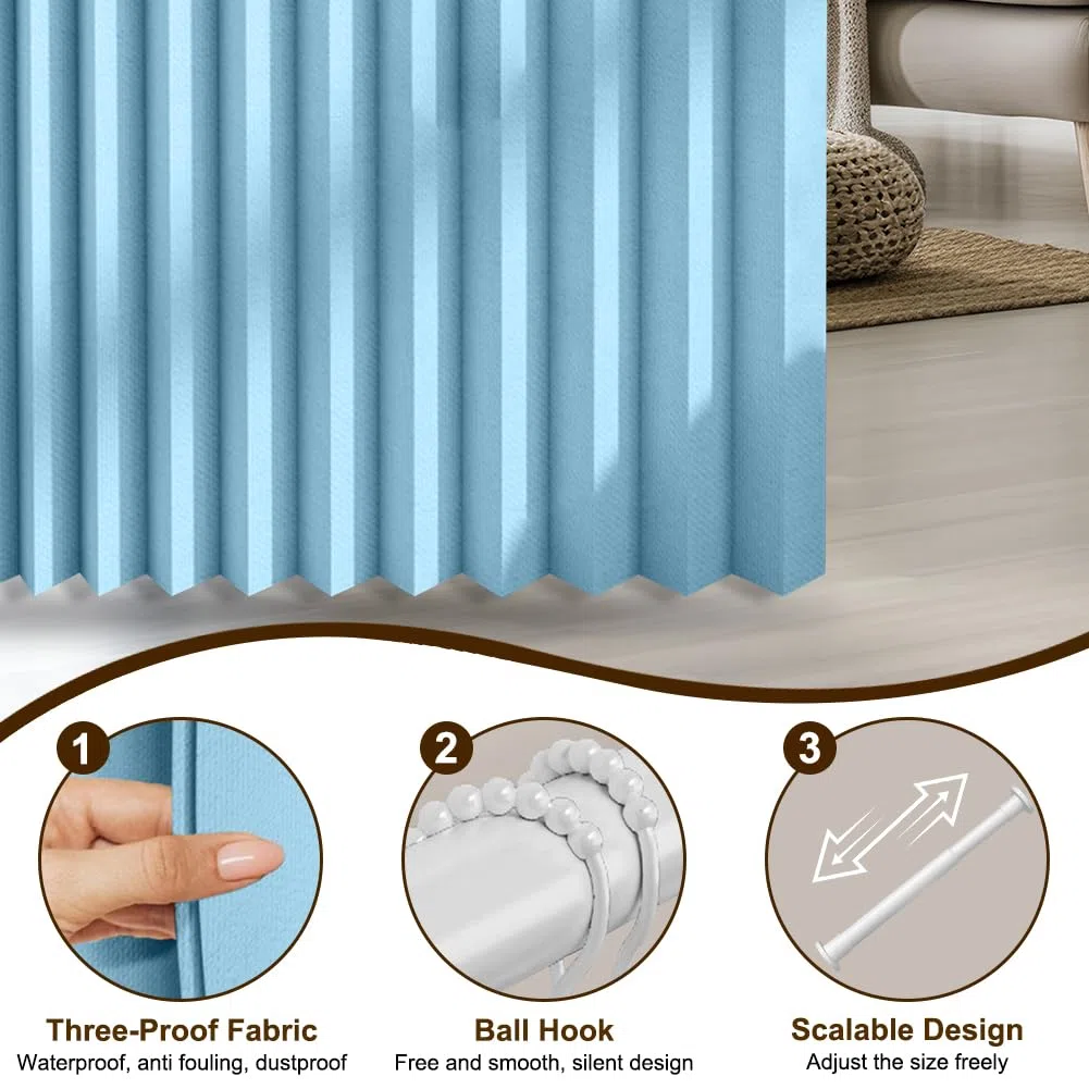 Tenda termica con protezione dal freddo, altezza 200 x larghezza 120 cm, con asta telescopica per camera da letto, soggiorno, 90 – 110 cm