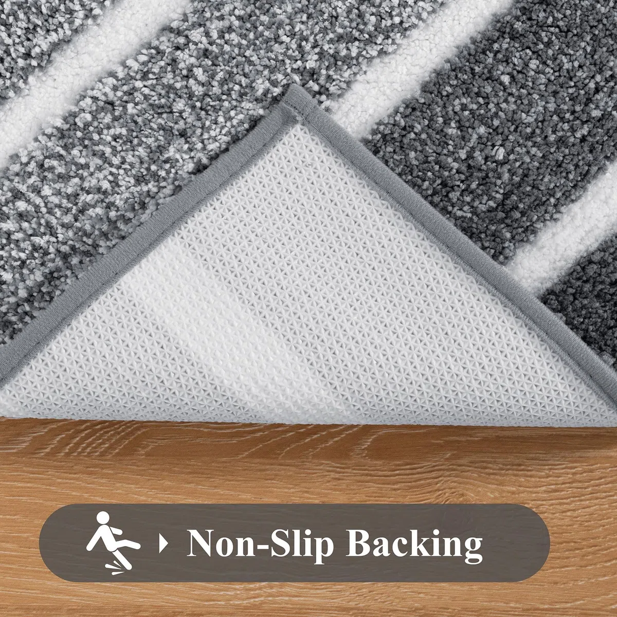 SHACOS Tappetino per Bagno Antiscivolo 60 x 120 cm, Tappeto Morbido e Lavabile, Tappeti Microfibra Assorbente, Grigio