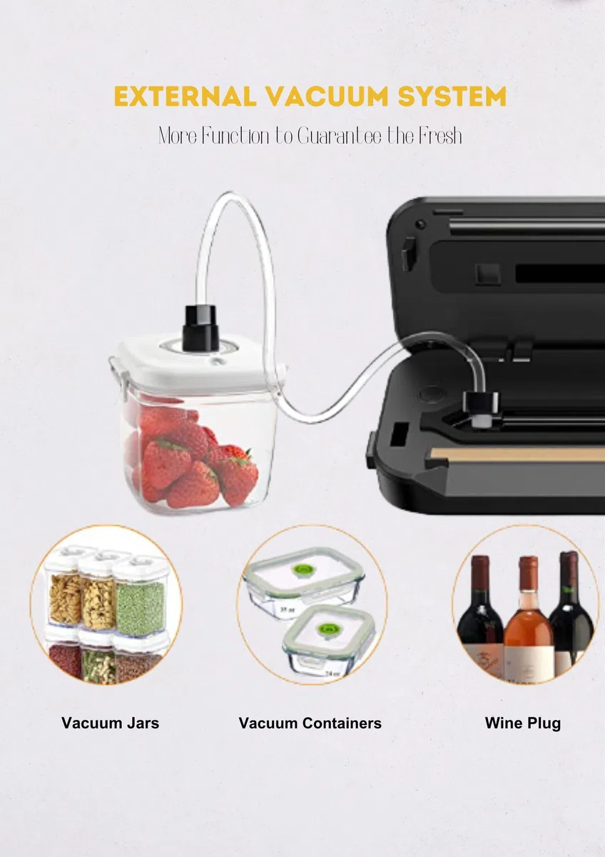 Macchina per sottovuoto MegaWise – Modello 2025, aspirazione potente 80 kPa, sigillatura automatica One-Touch, salva-alimenti compatto con taglierina integrata, 10 sacchetti di avvio inclusi - Argento