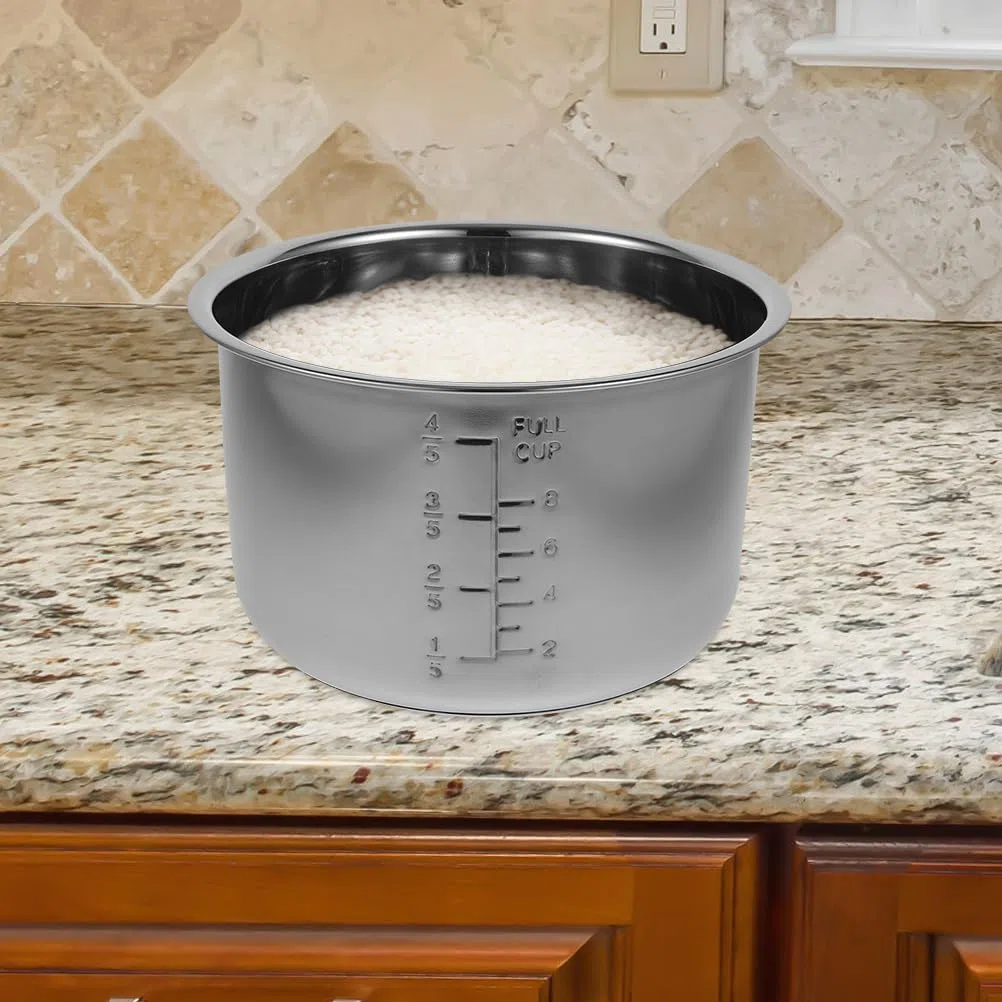Ciieeo Pentola Interna in Acciaio Inossidabile Per Cuociriso 22Cm Rivestimento Sostitutivo Antiaderente Multifunzione Per Cucina Domestica