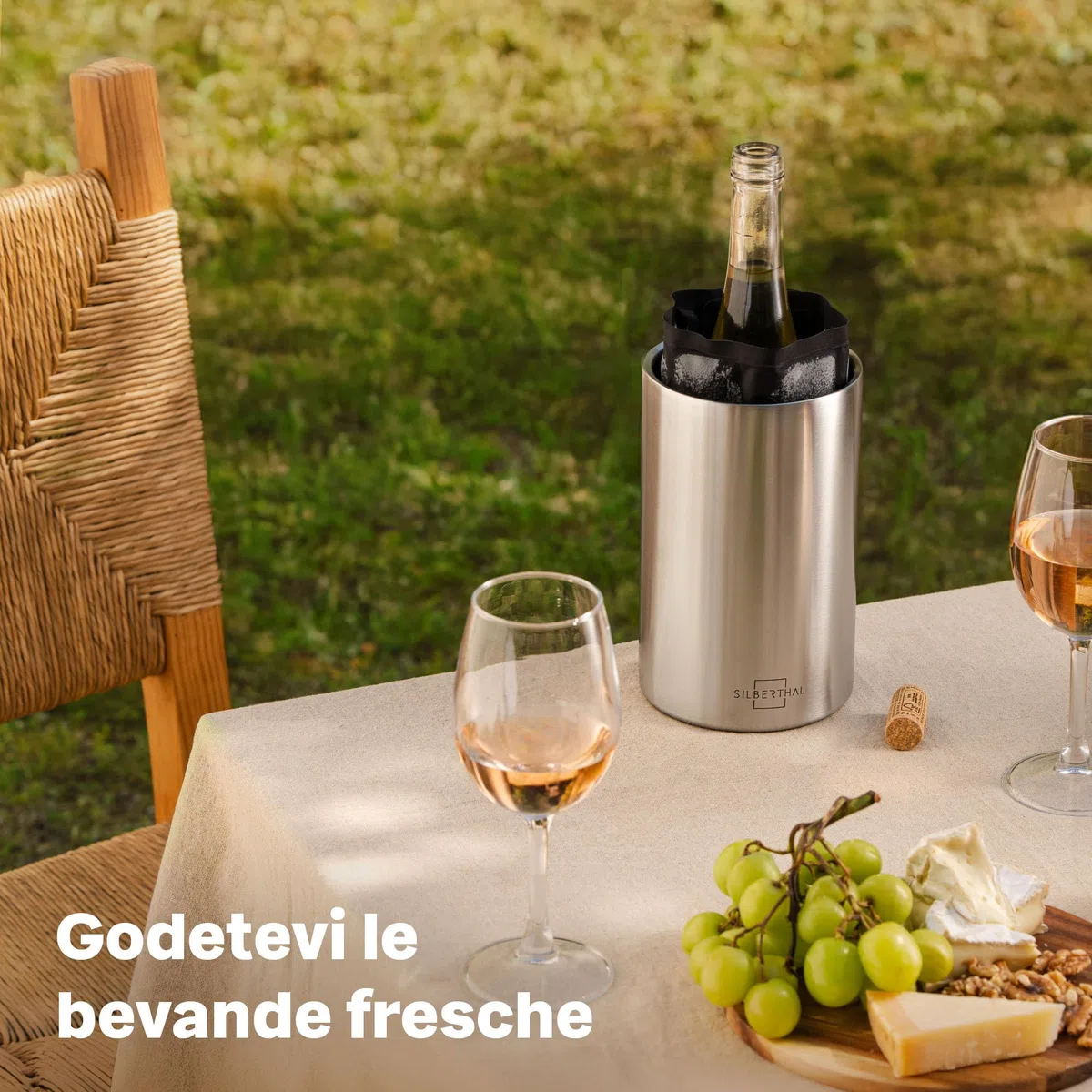 SILBERTHAL Glacette Bottiglia Vino -2 Busta incluse - Secchiello vino refrigerante - Wine Cooler