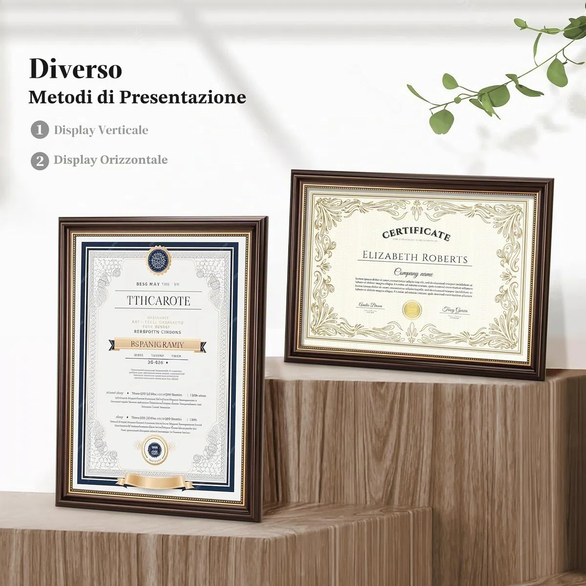 Cornice Foto A3 per Certificati Cornice Foto A3 per Diplomi 29,7x42 CM Cornice Laurea per Diploma, Cornice Marrone con Staffa, per Diploma, Licenza Commerciale (Marrone 1Pz)