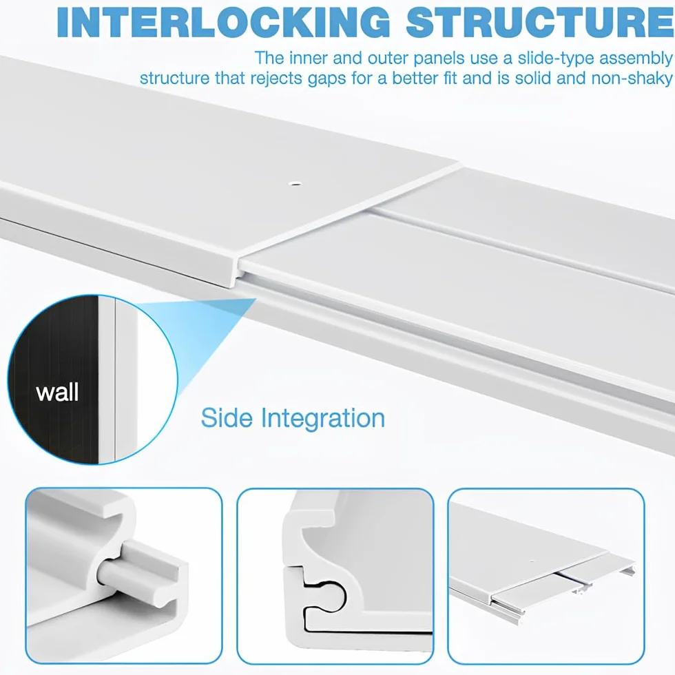 Kit di Sfiato per Finestra del Condizionatore, 4 pezzi, 16 x 43-140 cm, Tubo di Scarico 13/15 cm, Condizionatore d'Aria Portatile Windows Vent Kit