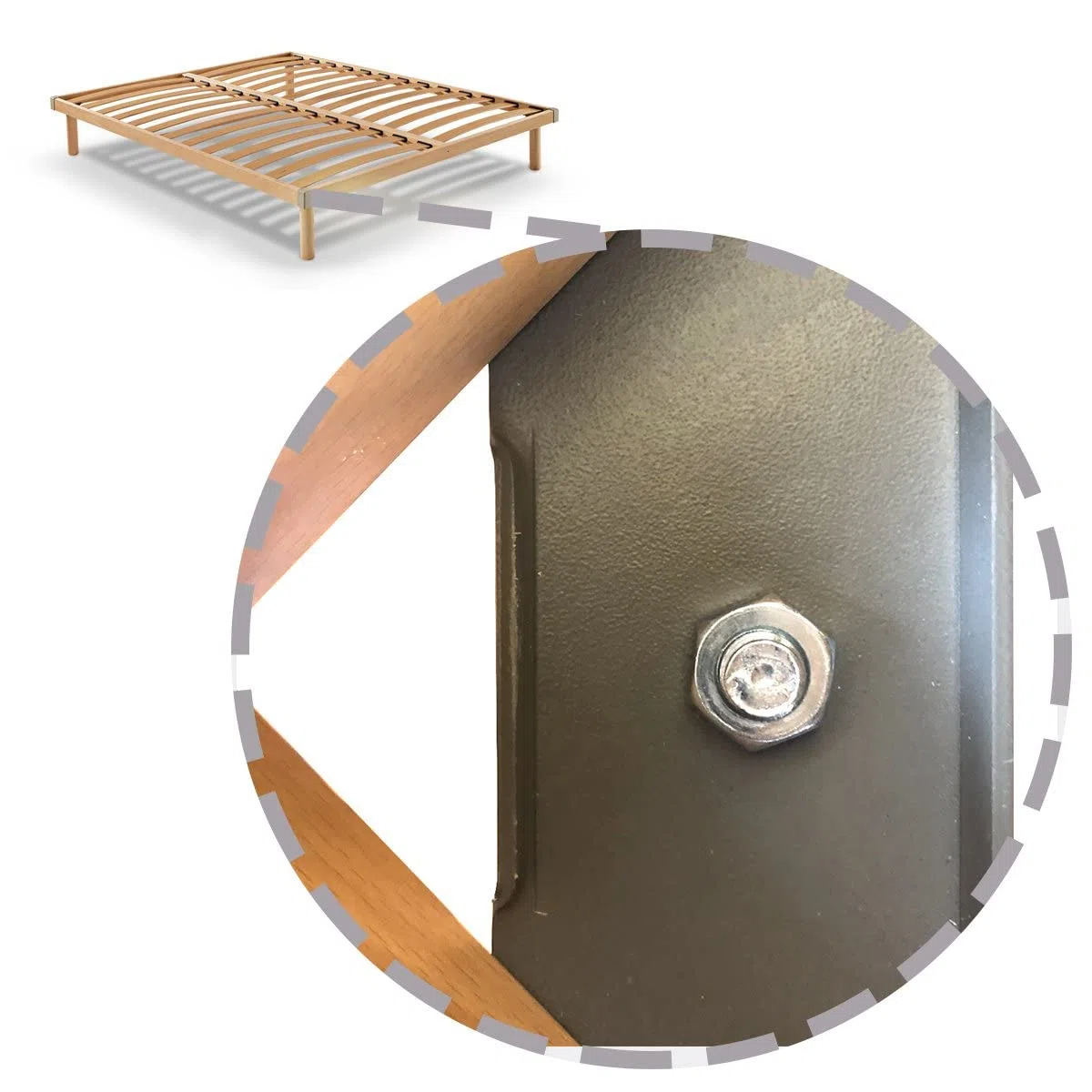 Soluko - Set 4 Piedi per Rete a Doghe Gambe Letto Universali in Legno di Faggio (32 cm)