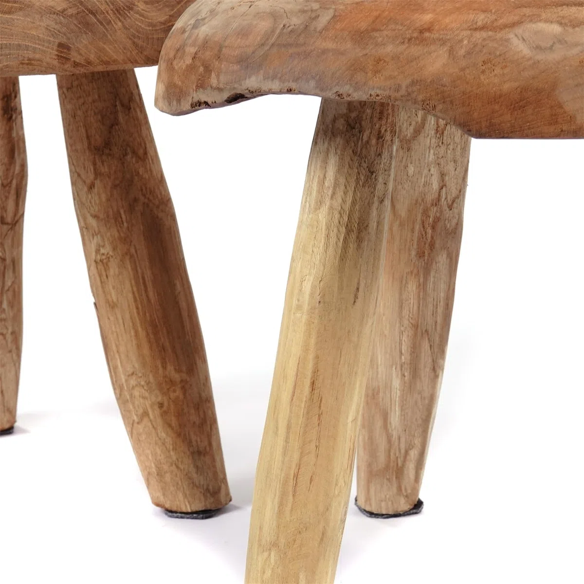 Rustico Sgabello Klara | 28 cm, Legno di Mogano | Sgabello per Fiori, Sgabello per Piante, Sgabello Laterale Rotondo, Sgabello in Legno Naturale