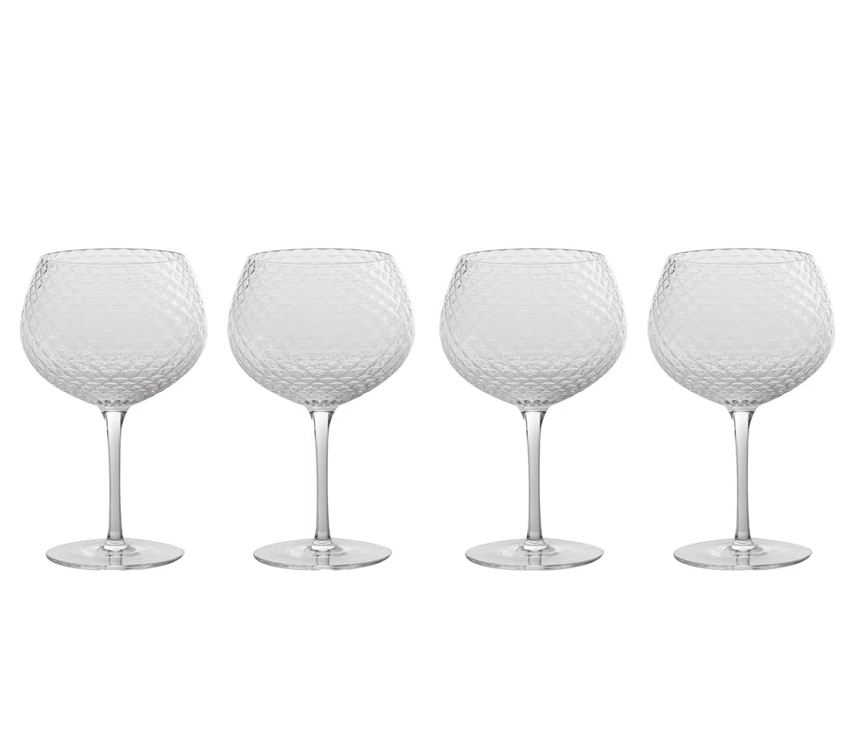 Zafferano Veneziano Mixology Bicchiere per cocktail long drink liquori | 4 pezzi | motivo sfaccettato | soffiato a mano (Balloon (VN01600)