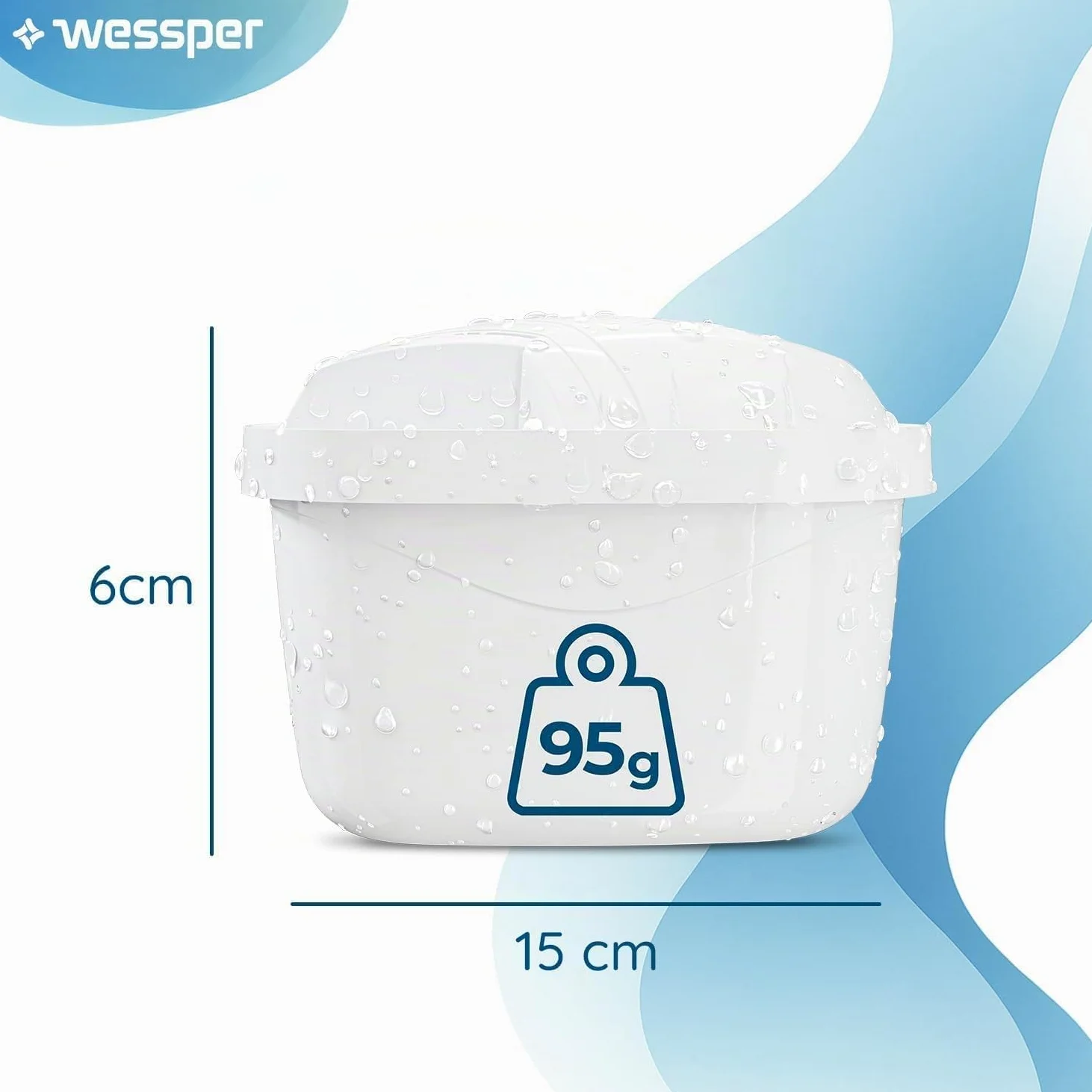 Wessper Set di 12 Filtri per Acqua Compatibili con Brita Maxtra+, Maxtra Pro, Caraffe Marella, Style, Elemaris – Cartucce Filtranti Ricambio per Caraffa Filtrante – Riduce Cloro e Calcare