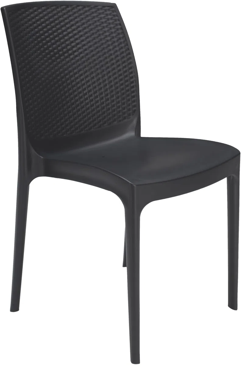 GRAND SOLEIL Boheme Greenpol sedia impilabile, verde polimerico, antracite, 56 x 46 x 84 cm