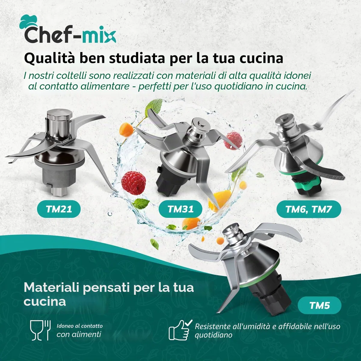 Gruppo Coltelli TM5 di Ricambio per Vorwerk Bimby Robot da Cucina Gruppo Coltelli Bimby TM5 Acciaio Inox SUS420 Lama Bimby TM5 - Gruppo Lame Bimby TM5 - Lame per Bimby TM5 / Ricambi Bimby TM5