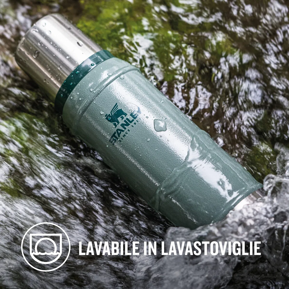 Stanley 1913 Classic Legendary Thermos - Mantiene La Temperatura 15 Ore (Caldo/Freddo) - Borraccia Termica 500Ml - Senza BPA - Acciaio Inox - Termos