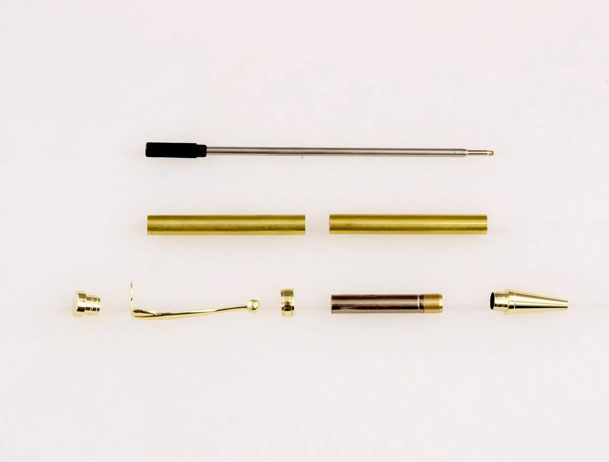 Valman Fancy Slimline - Kit di penne per tornitura del legno, confezione da 10 (oro)