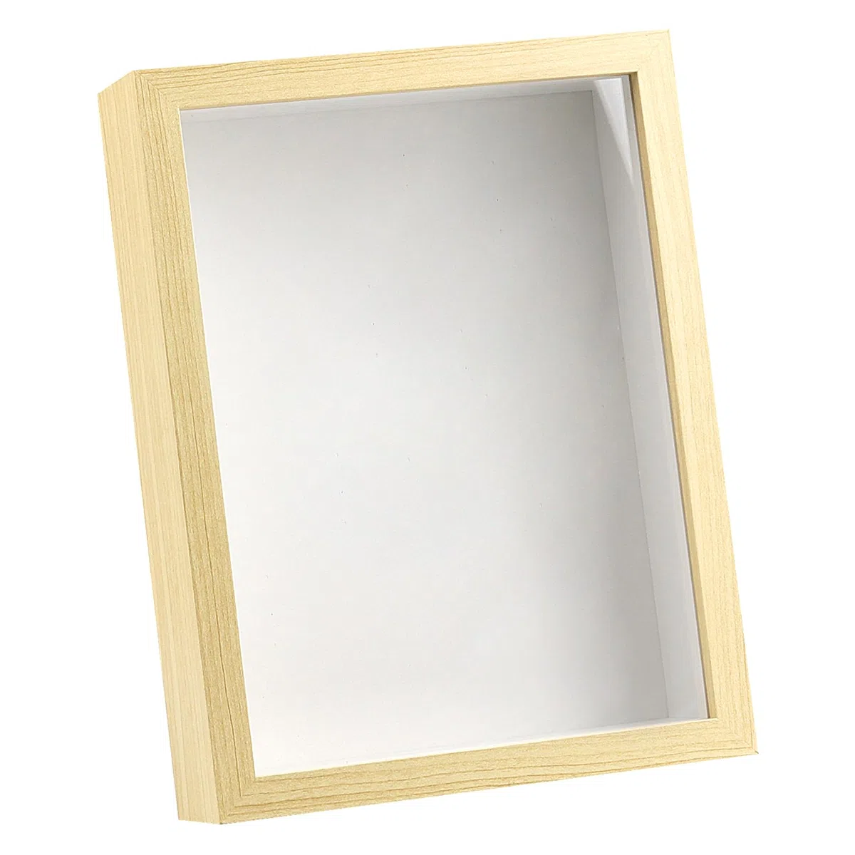Confezione da 4 cornici in legno, 15,2 x 20,3 cm, per fiori e cimeli, in legno naturale con parte anteriore in acrilico, profondità 3 cm