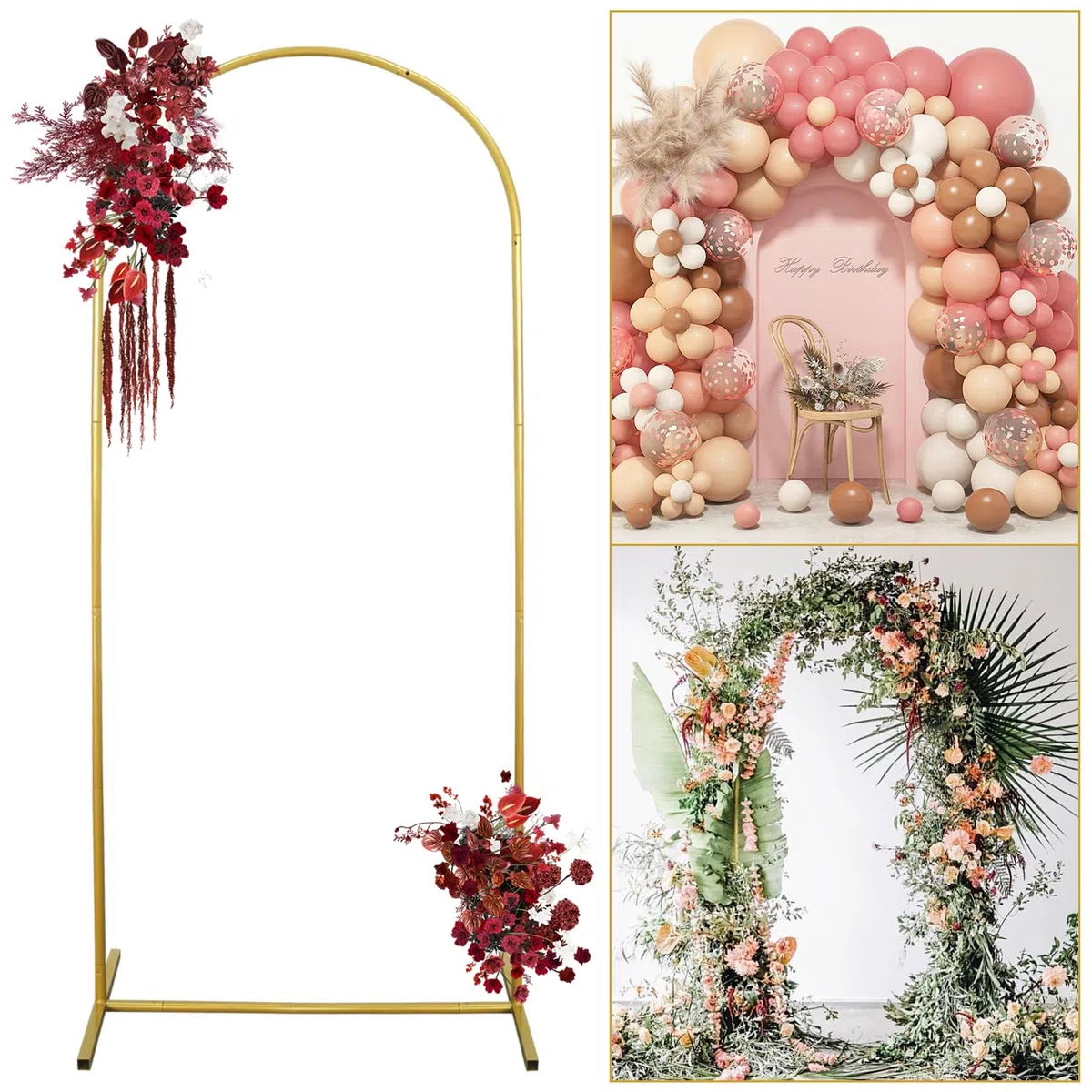 1,8 m x 0,8 m di supporto per arco nuziale con supporto a palloncino ad arco in metallo set per matrimoni, compleanni, feste, lauree, anniversari, celebrazioni di studio decorazione di sfondo