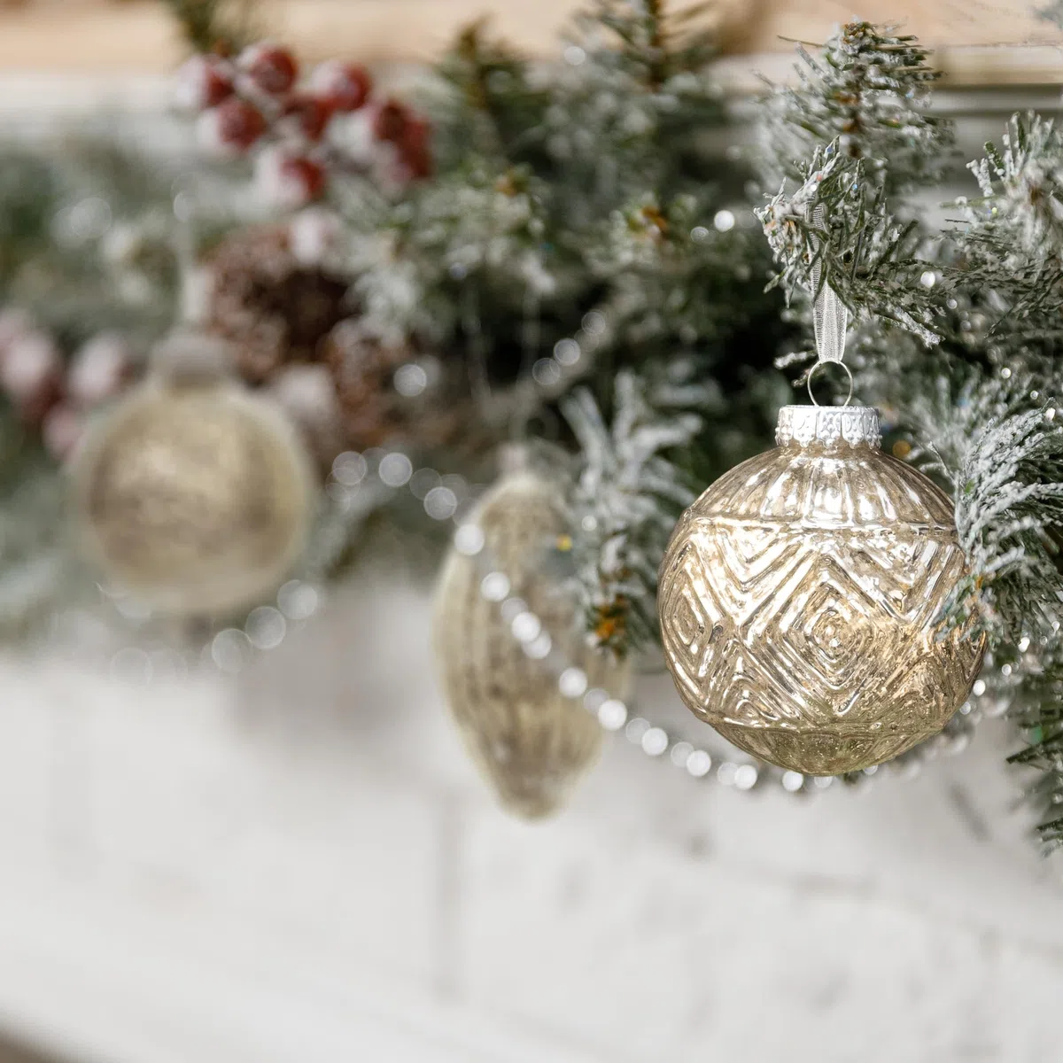 8 pezzi palline di natale champagne vetro palla di vetro glass ciondoli e pendenti palline ornamento di mercurio deocro natalizio Appendiabiti Decorazioni natalizie Addobbi