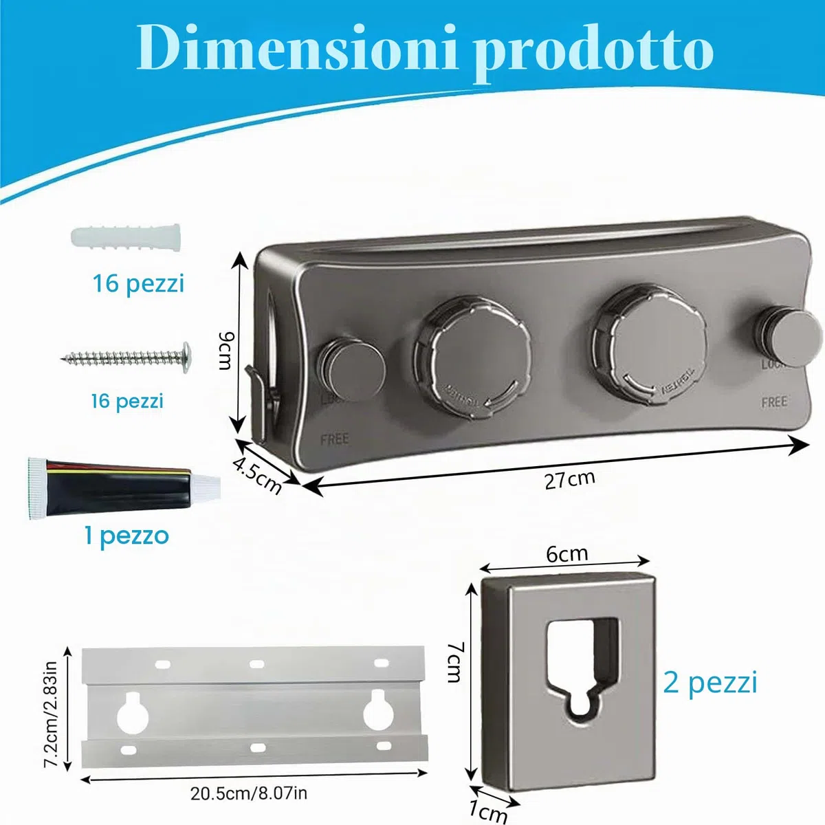 Stendibiancheria Retrattile 5.1 m Doppio Filo Stendibiancheria a Parete Acciaio Inossidabile Corda da Bucato Riavvolgibile per Interni ed Esterni (Grigiastro) (Grigio)
