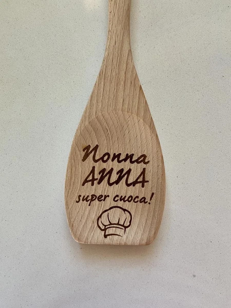 Mestolo spatola in legno personalizzato con nome- regalo personalizzato - cucina - festa nonni- mamma- papà- Natale