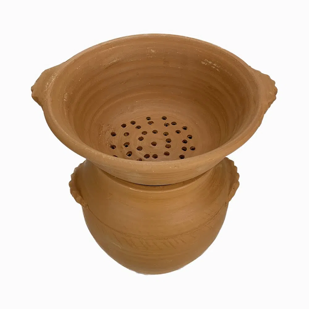 Couscussiera marocchina in Terracotta Naturale cm 30 * 27*h35