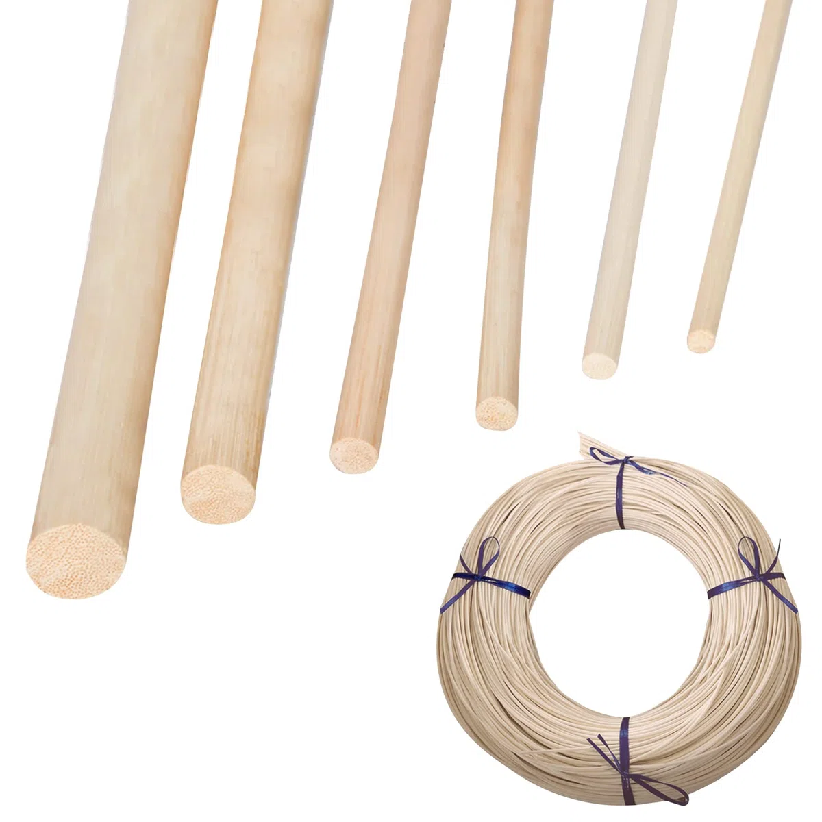 Rattan Tubo Intrecciato, Striscia di Rattan in Vimini Naturale per Lavori di Intreccio di Fissaggio, 8mm Ø 500 g