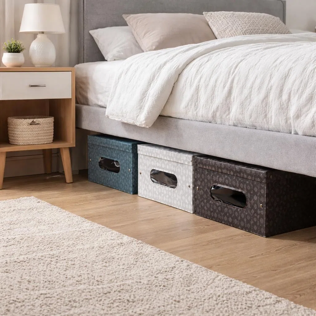 Set Scatole Contenitori - per Armadio, Sottoletto, Organizzatori Rigidi, Salvaspazio, Biancheria, Giochi Bambini, Scarpe, Coperte, Impilabili, Richiudibili - Assortito (Golf-6 pz)