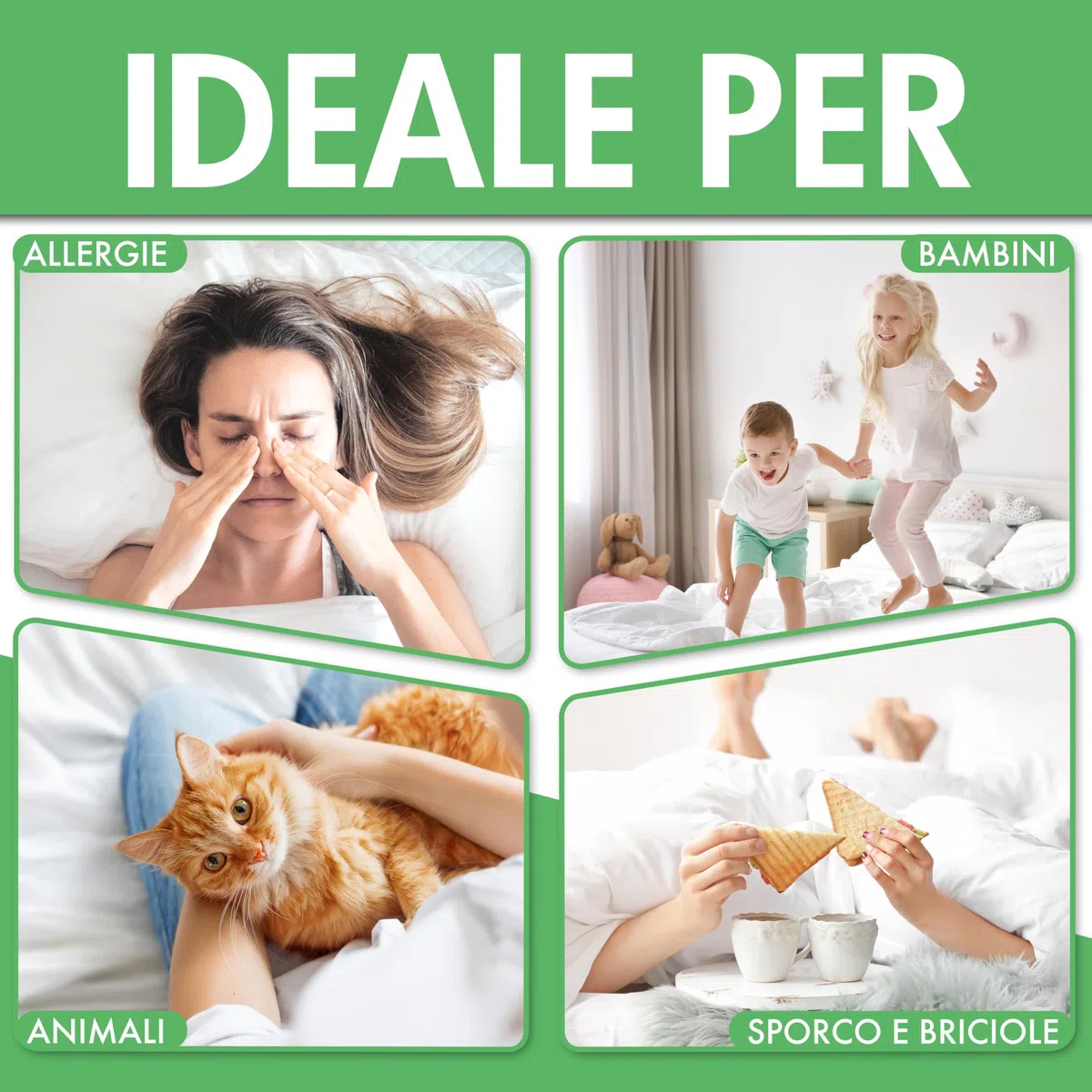 Welldora Coprimaterasso Antiacaro Premium – Copri Materasso Antiacaro Anallergico Testato - Rivestimento con Cerniera - Biancheria da Letto Anallergica (180x200x28cm)