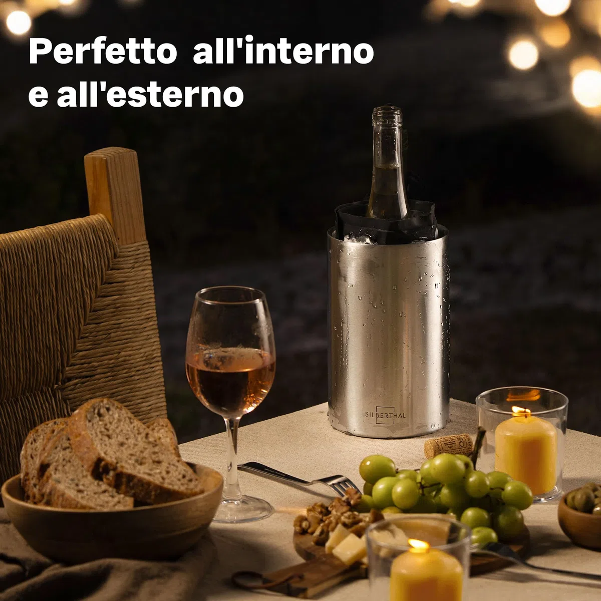 SILBERTHAL Glacette Bottiglia Vino -2 Busta incluse - Secchiello vino refrigerante - Wine Cooler