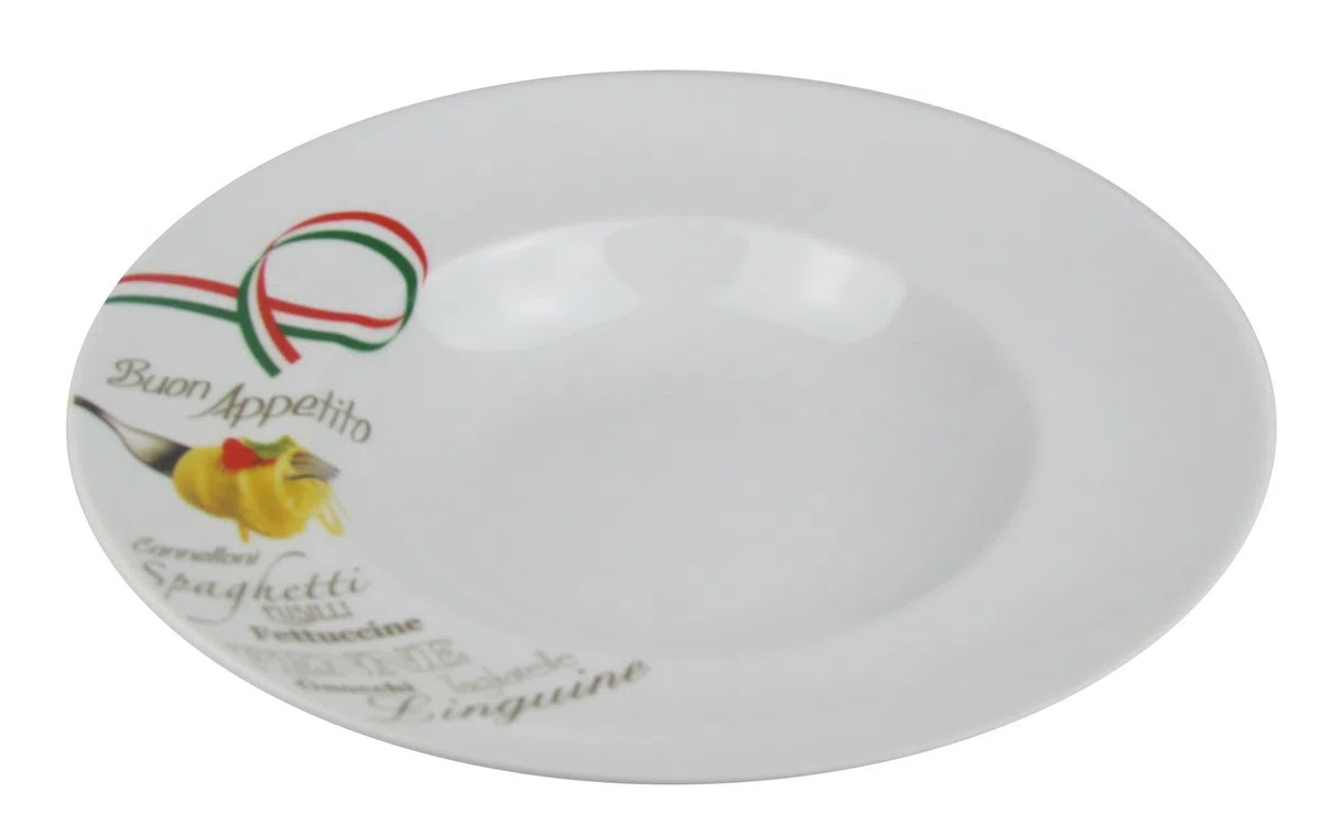 Retsch Arberg, piatti per la pasta (con motivi decorativi) con cucchiai, diametro 30 cm, Porcellana, Set da 4